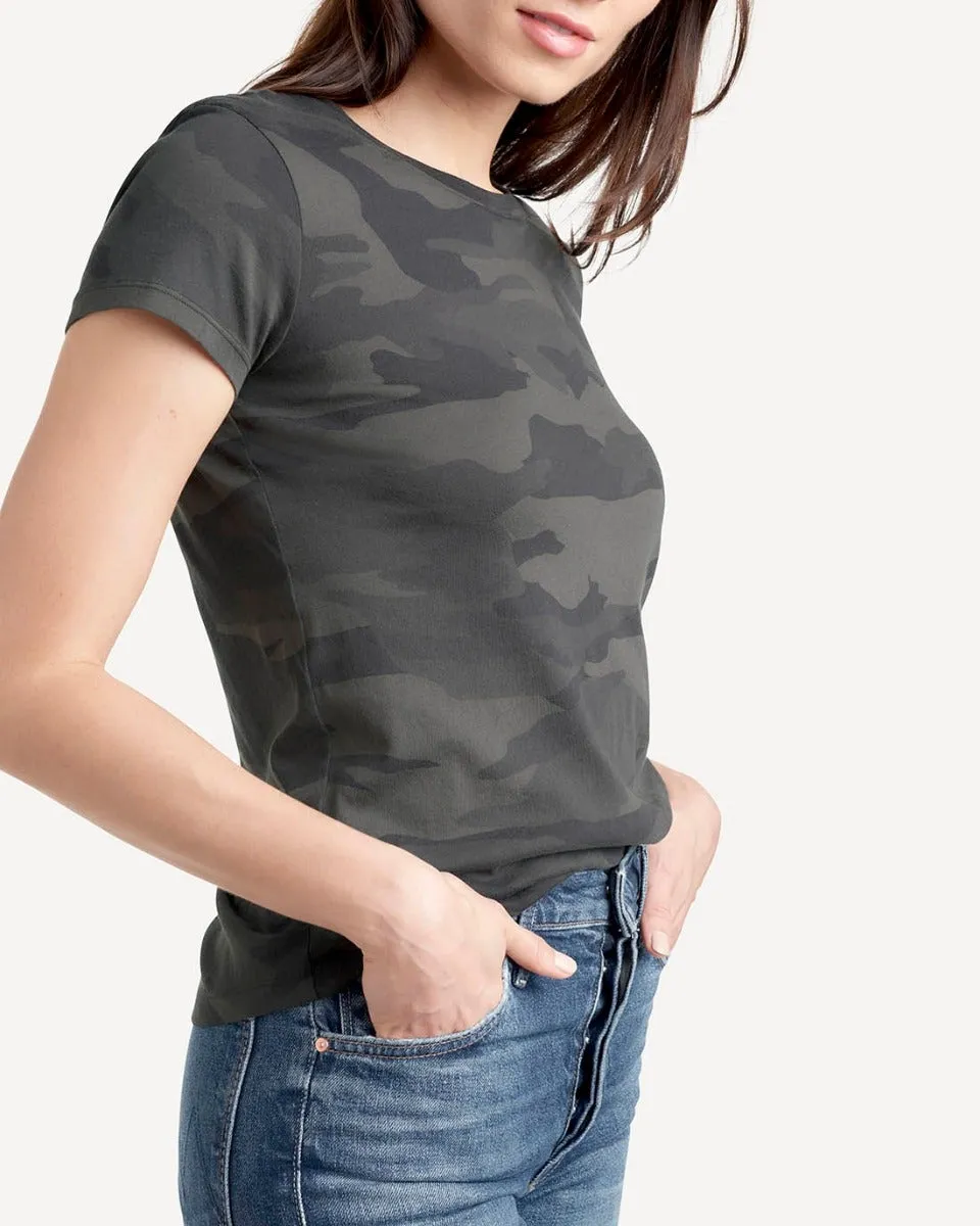Abbie Crew in Camo Lace trim