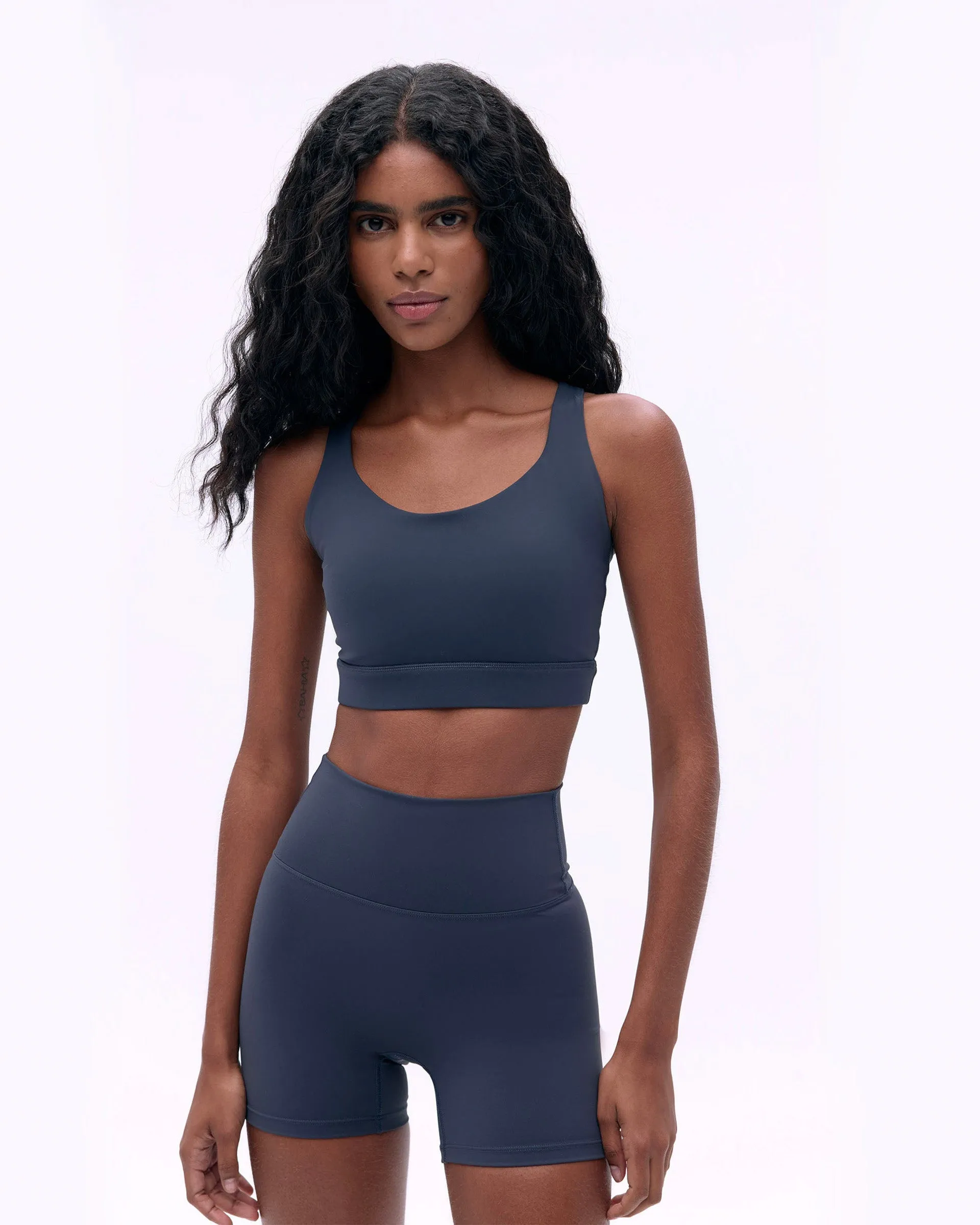 button fly Ultimate Crop Shorts - Midnight Blue