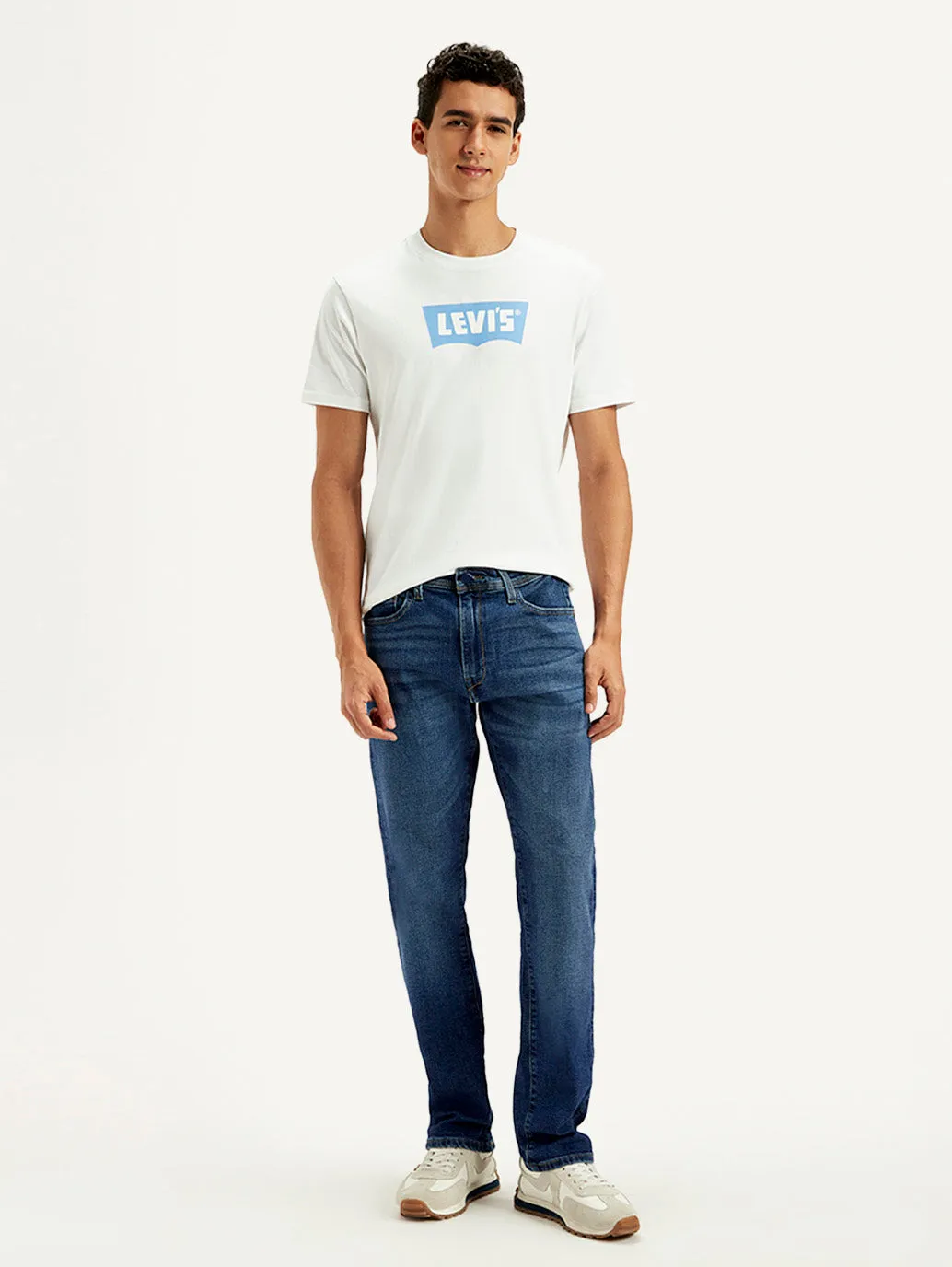 Men's 513 Blue Slim Straight Fit Mid Rise Jeans Adaptive Stretch Fabric Comfy Home Comfort Weekend Getaway