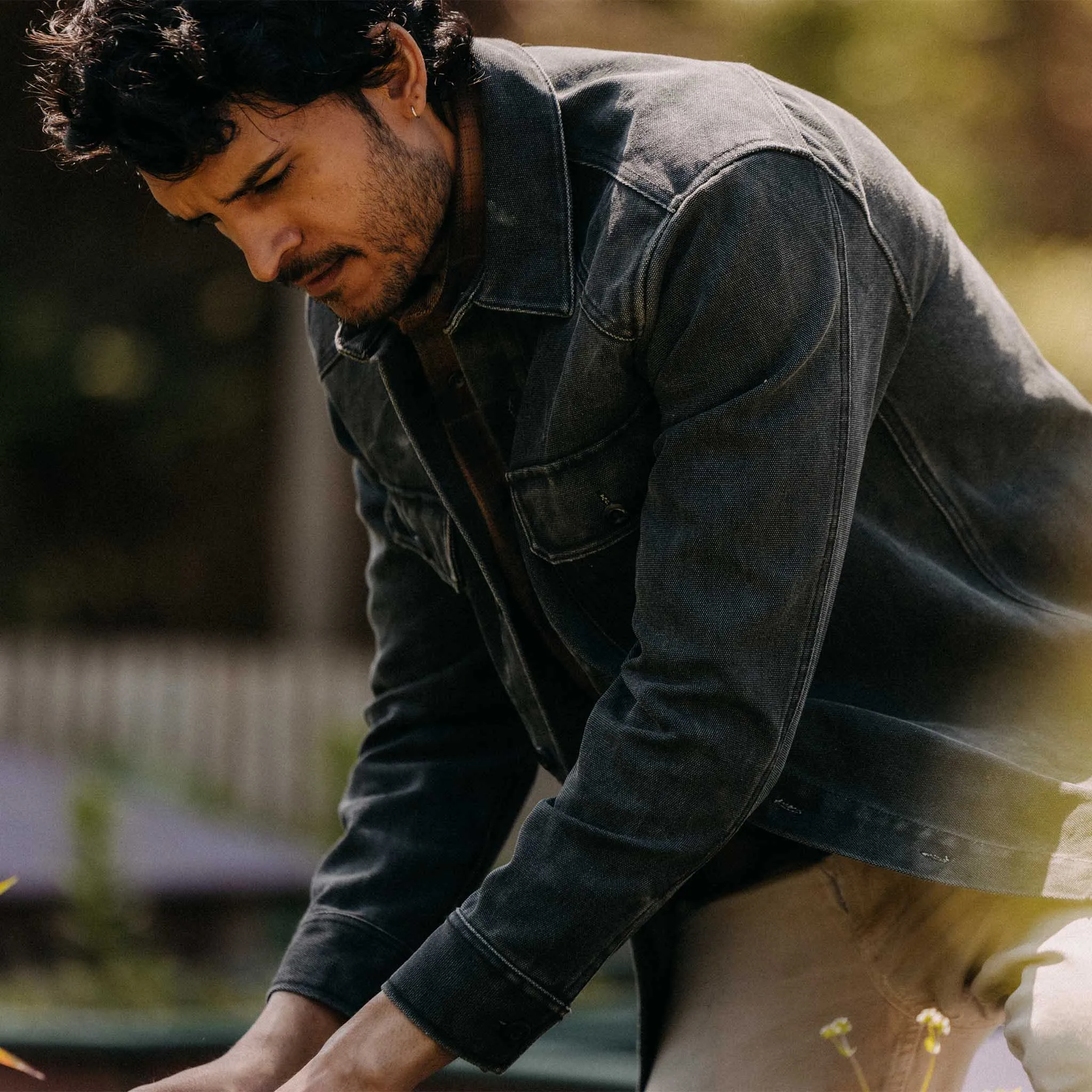The Shop Shirt in Coal Chipped Canvas HighVisibility Trims