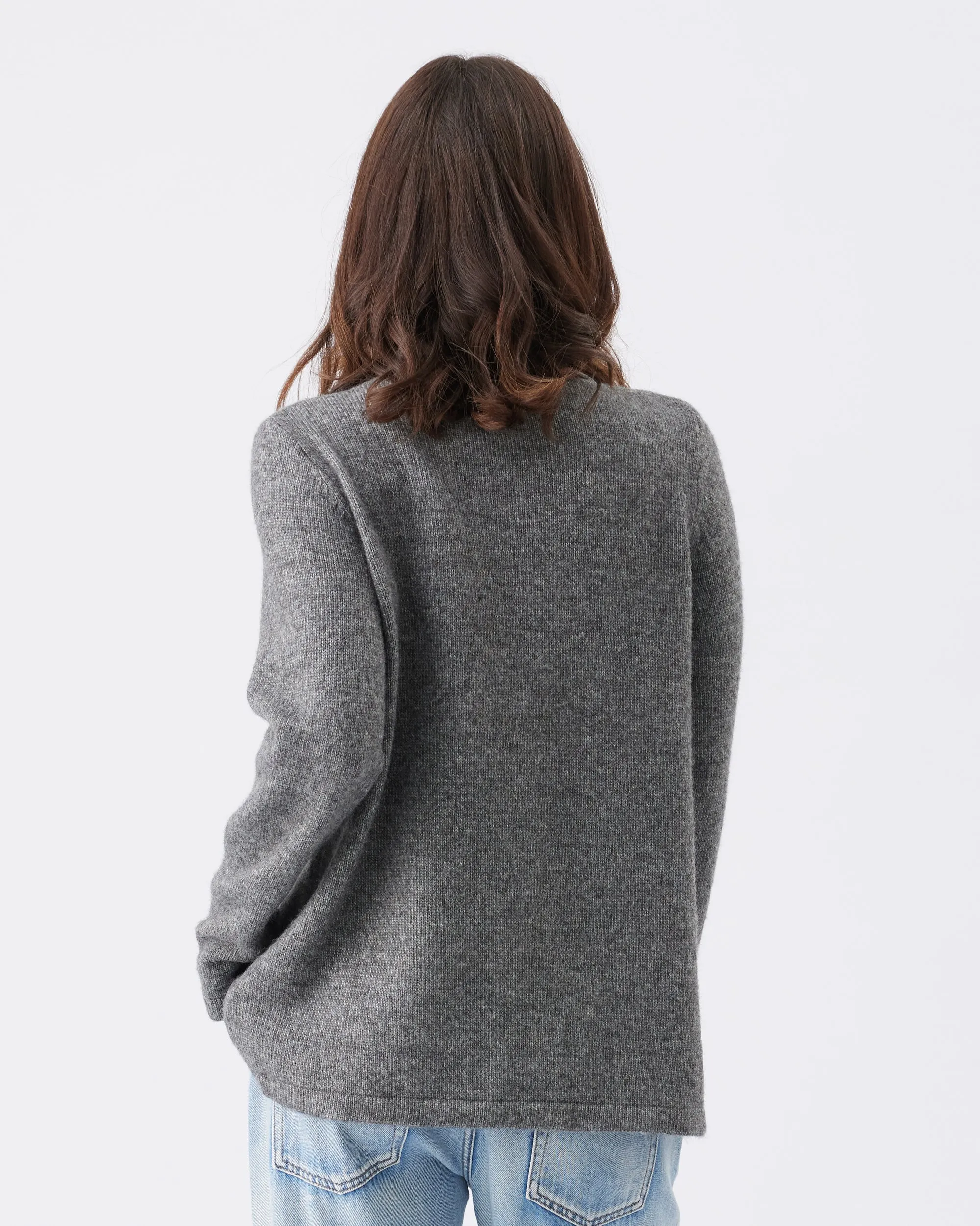 Padded Shoulder baby bump accent Addison Nursing Knit Charcoal