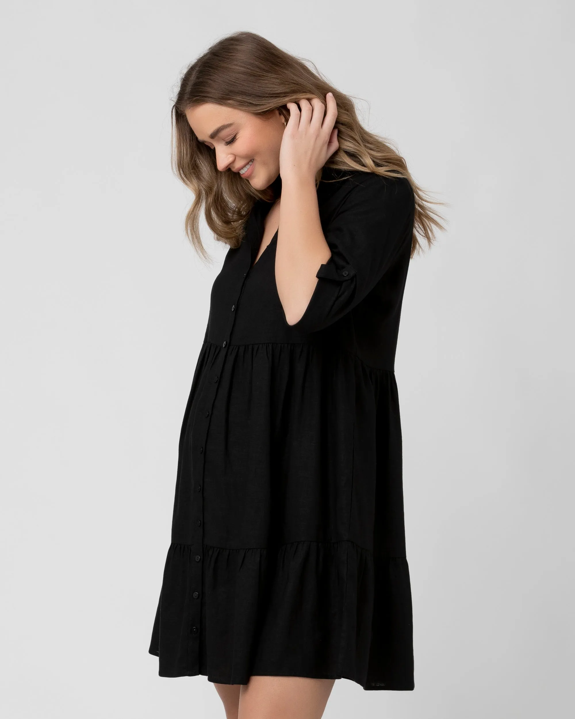 Must Have Adel Linen Dress Black