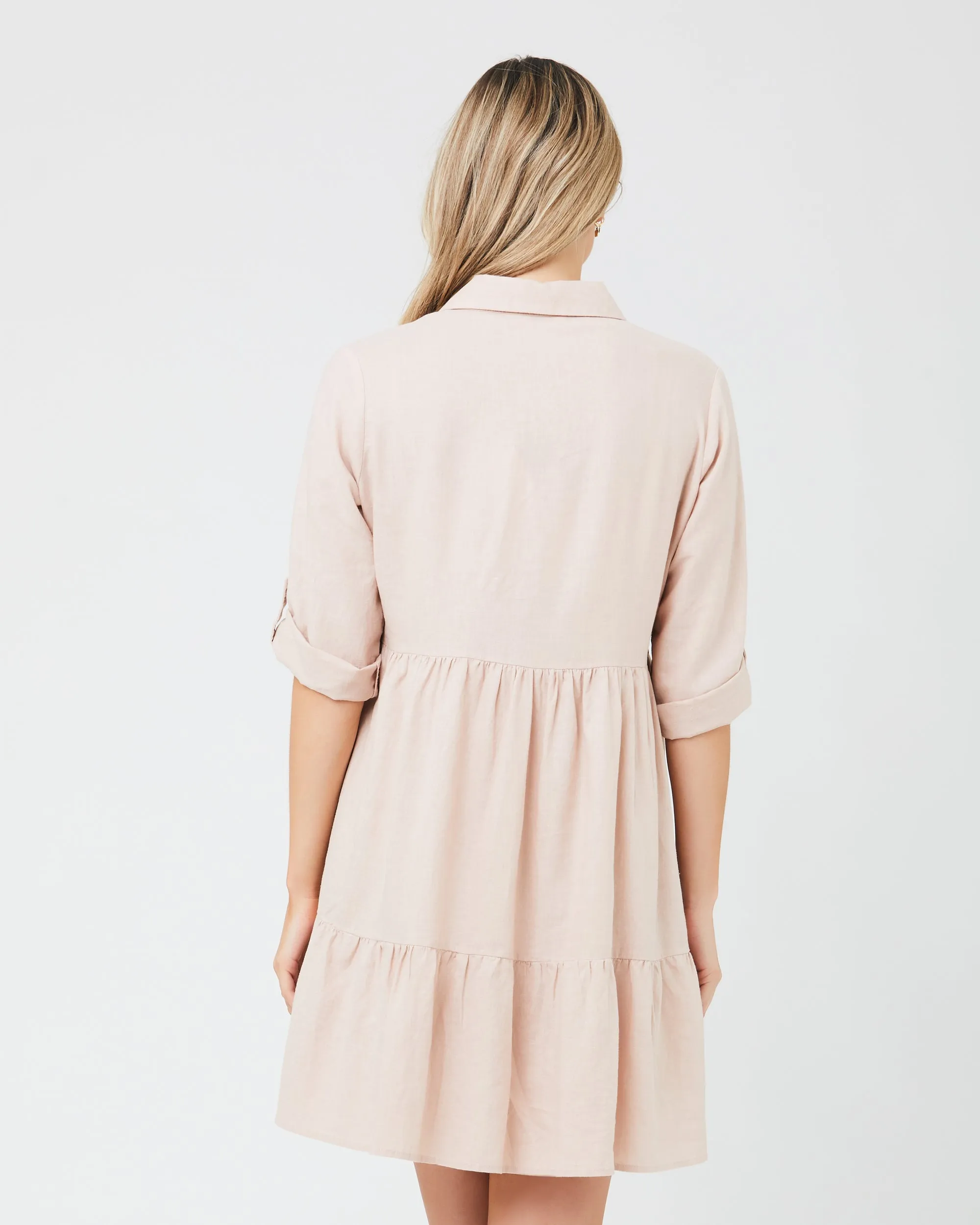 Oversized Fit Adel Linen Dress Peachy Pink