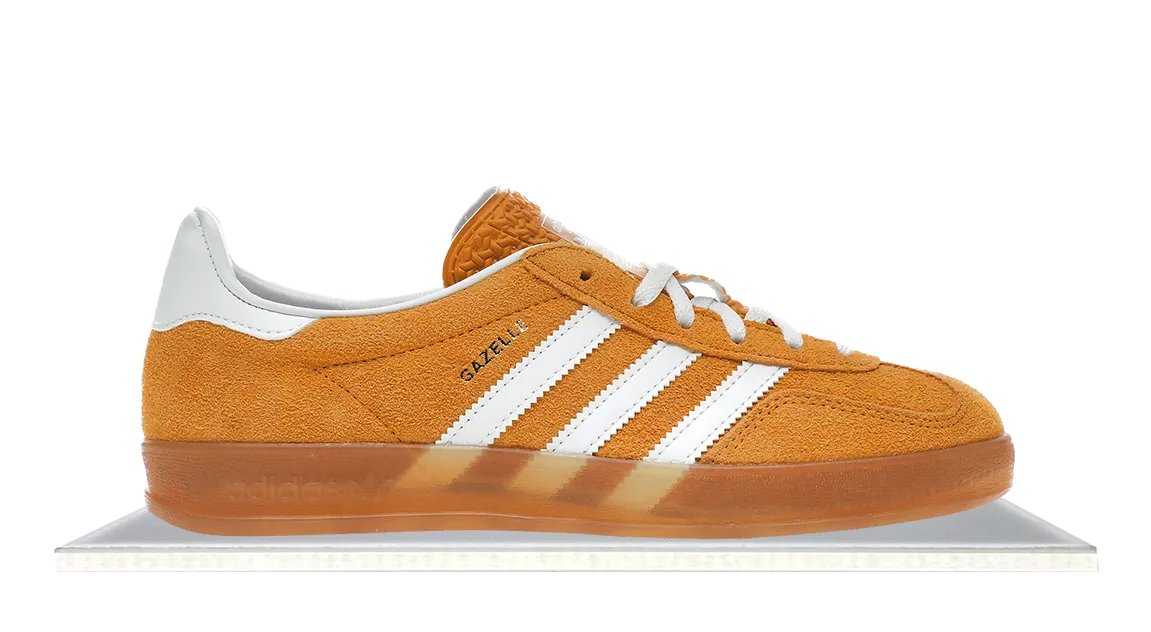 Adidas Gazelle Indoor Orange Peel White Recycled Synthetic Upper Bootie Style