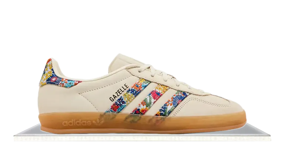 Adidas Gazelle Indoor x Liberty London Floral Embroidery Stripes Flexible Sole Design