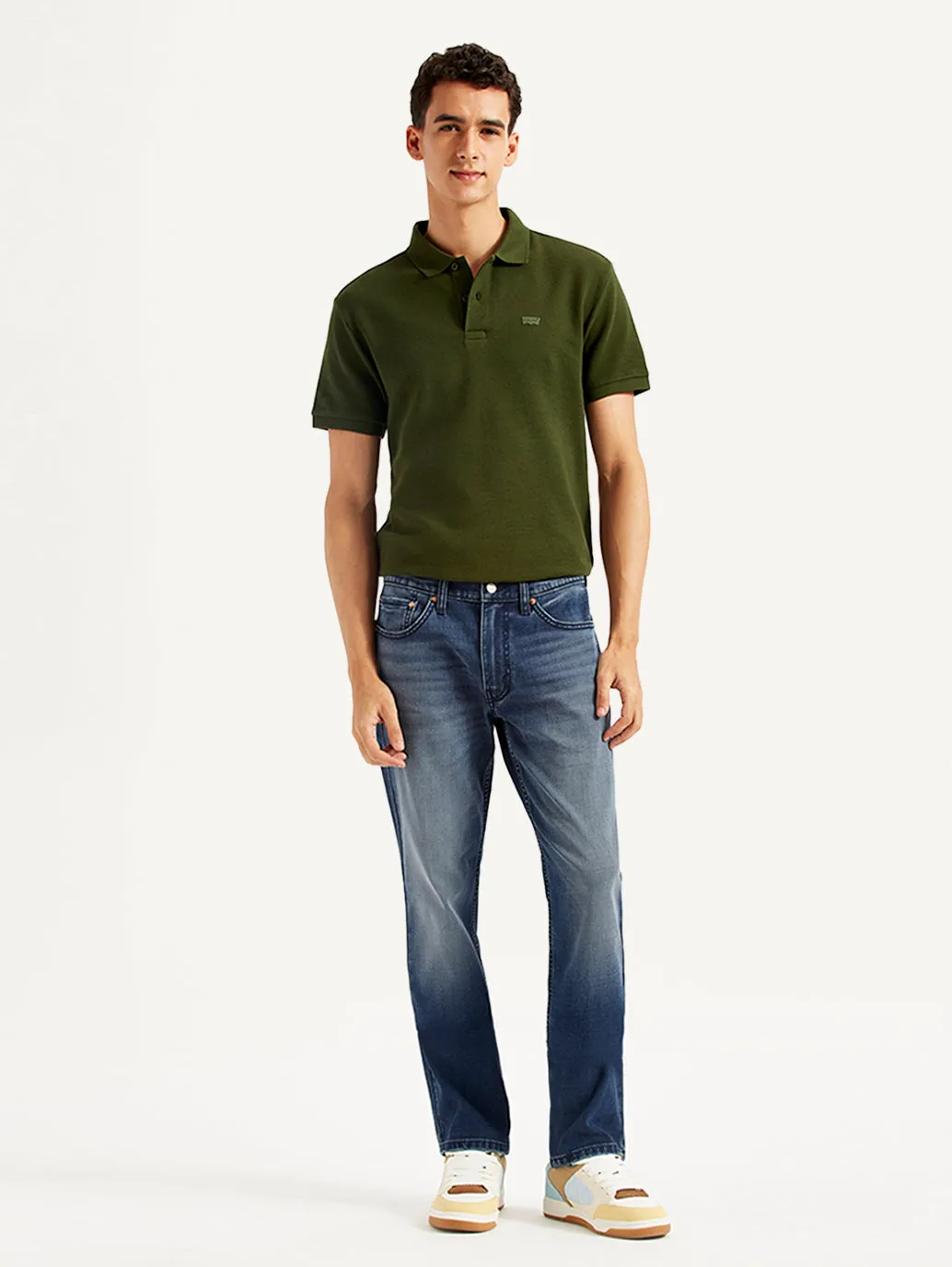 Men's 511 Dark Blue Slim Fit Mid Rise Jeans Timeless Wear Cropped length