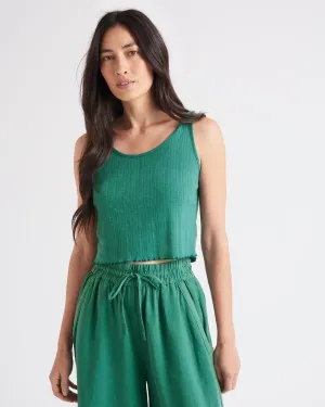 Heathered Fabric Arlie Pointelle Tank