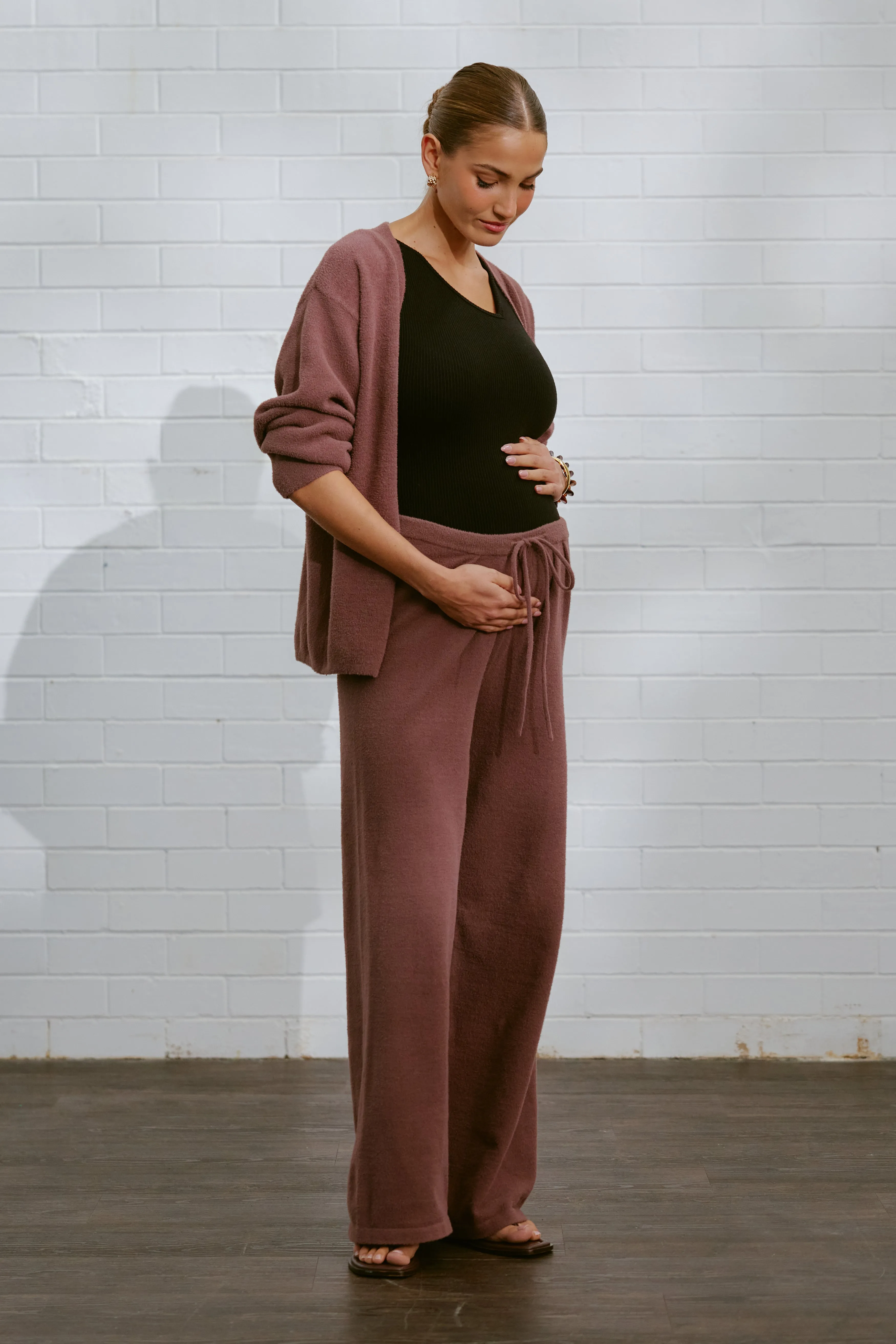Augustine Pleated Knit Pant - Plum Maxi Dress Timeless Look