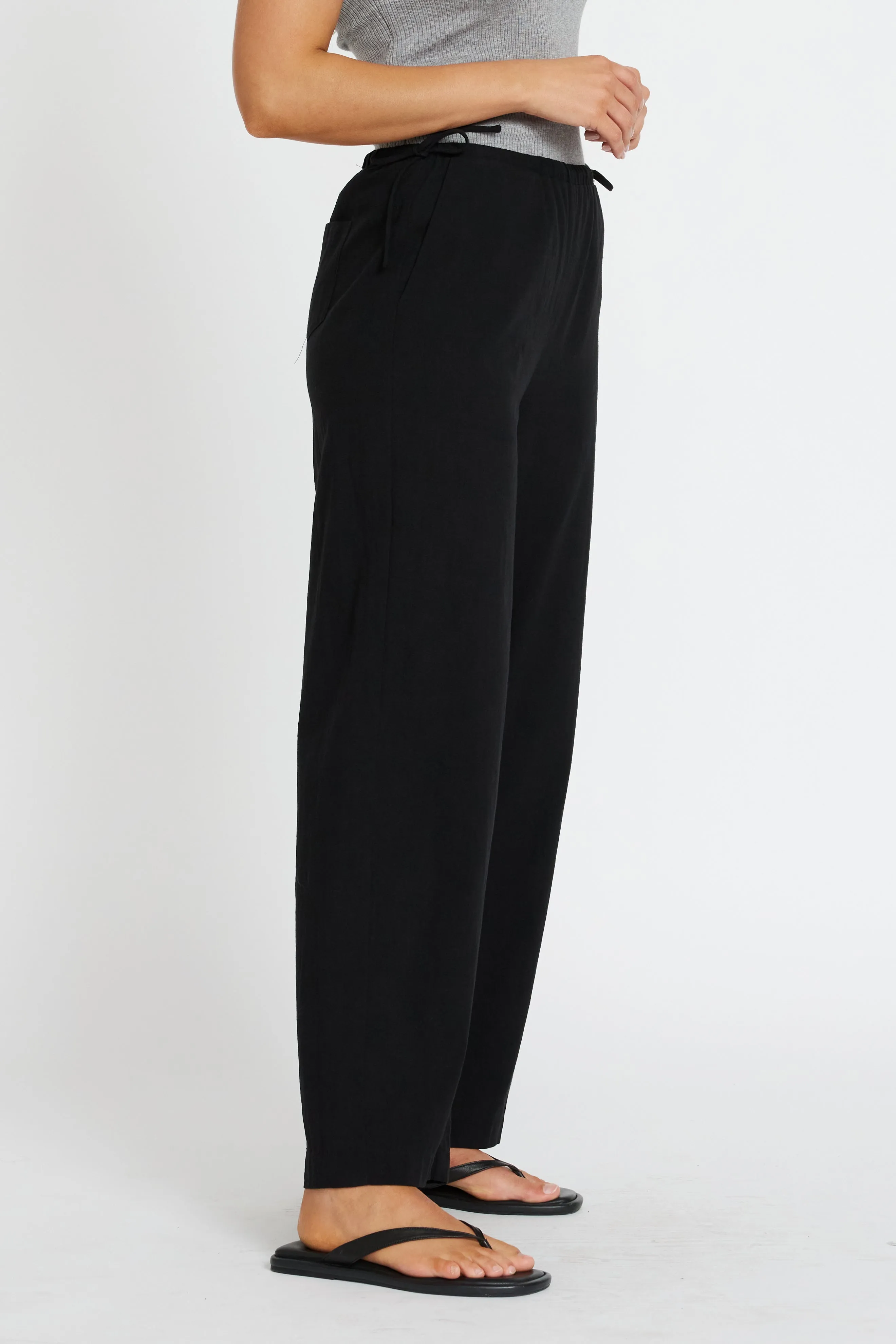 Myra Barrel Leg Pant - Black Adjustable Straps Cooling Fabric