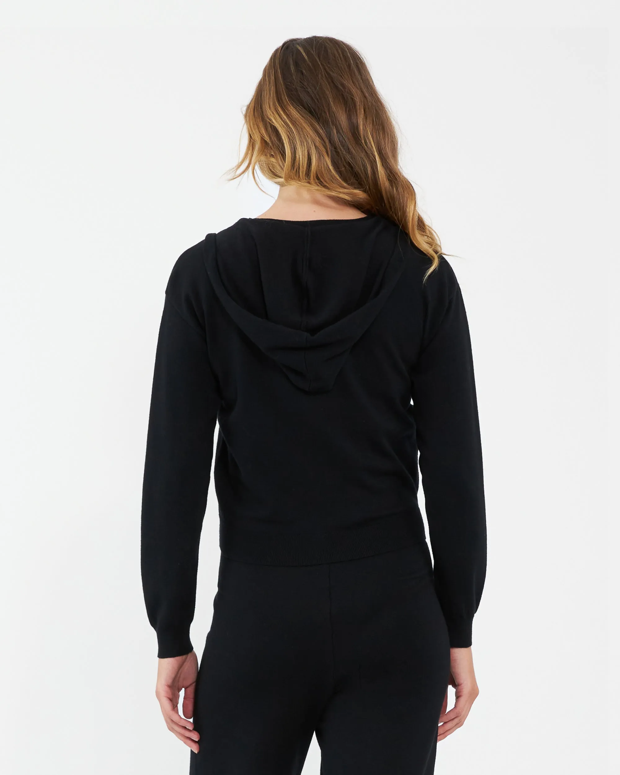 trendy maternity Reese Nursing Knit Hoodie Black