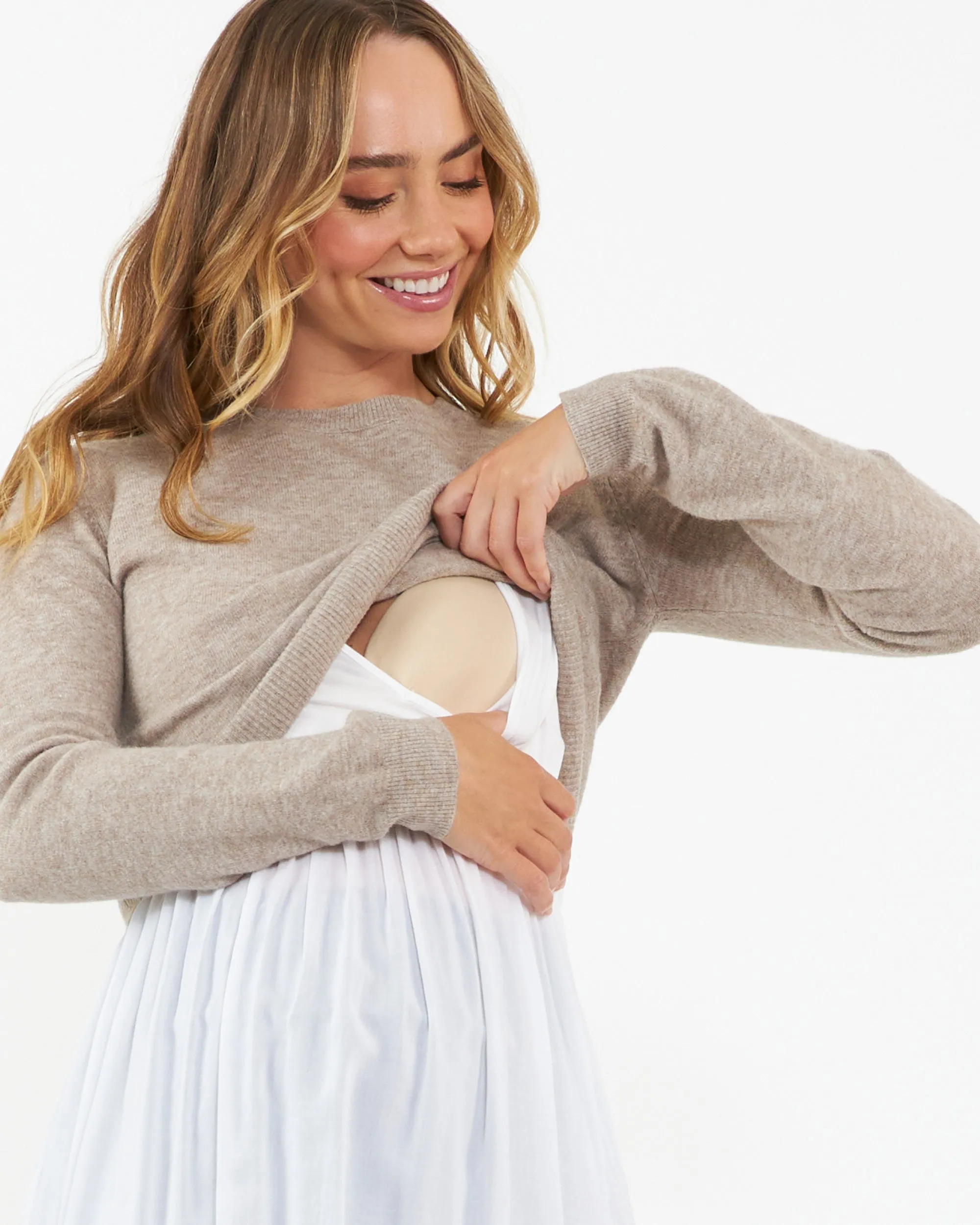 Sandy Detachable Nursing Knit  Latte Must Have