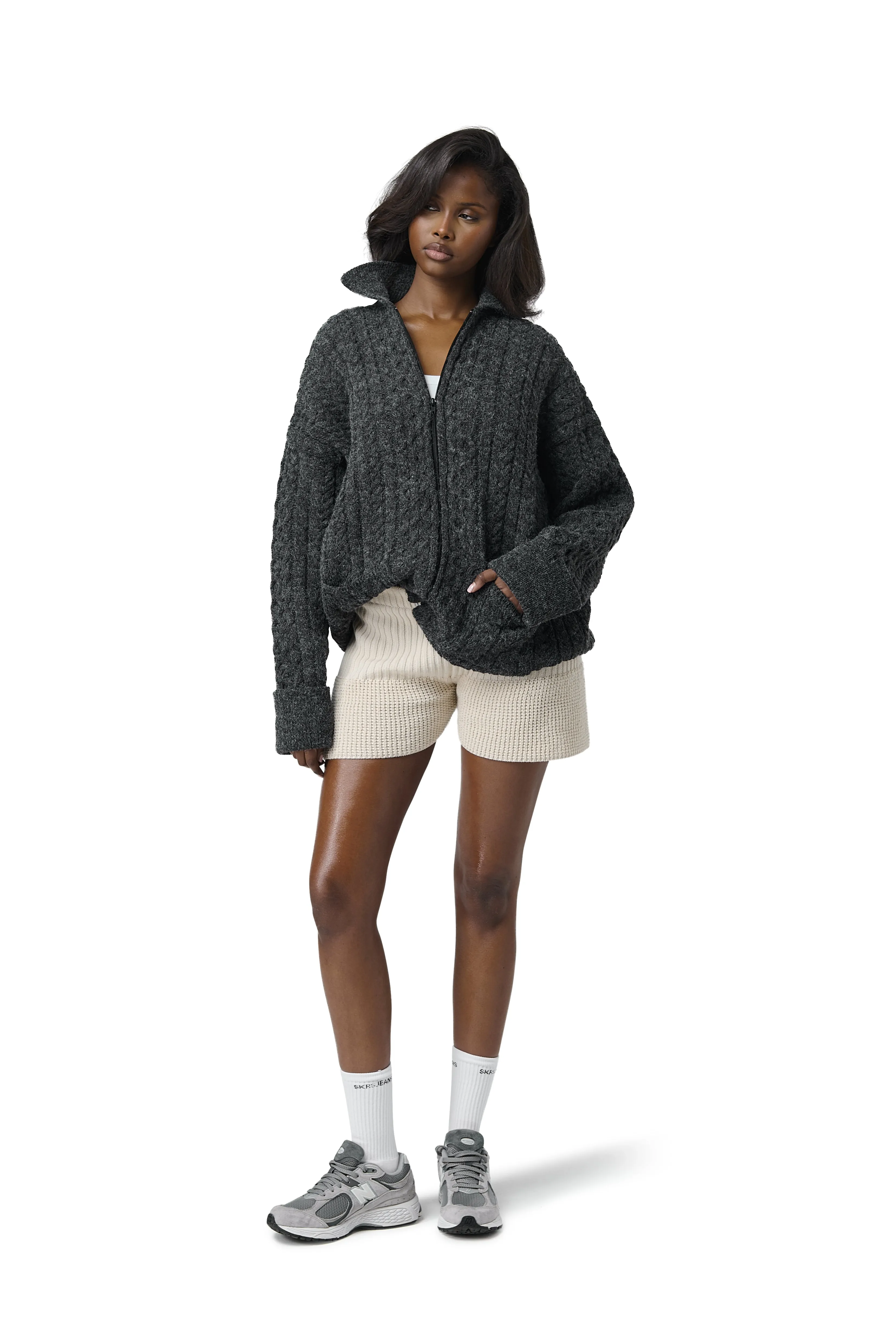 Barn Boxy Zip Knit Jacket Lightweight Form