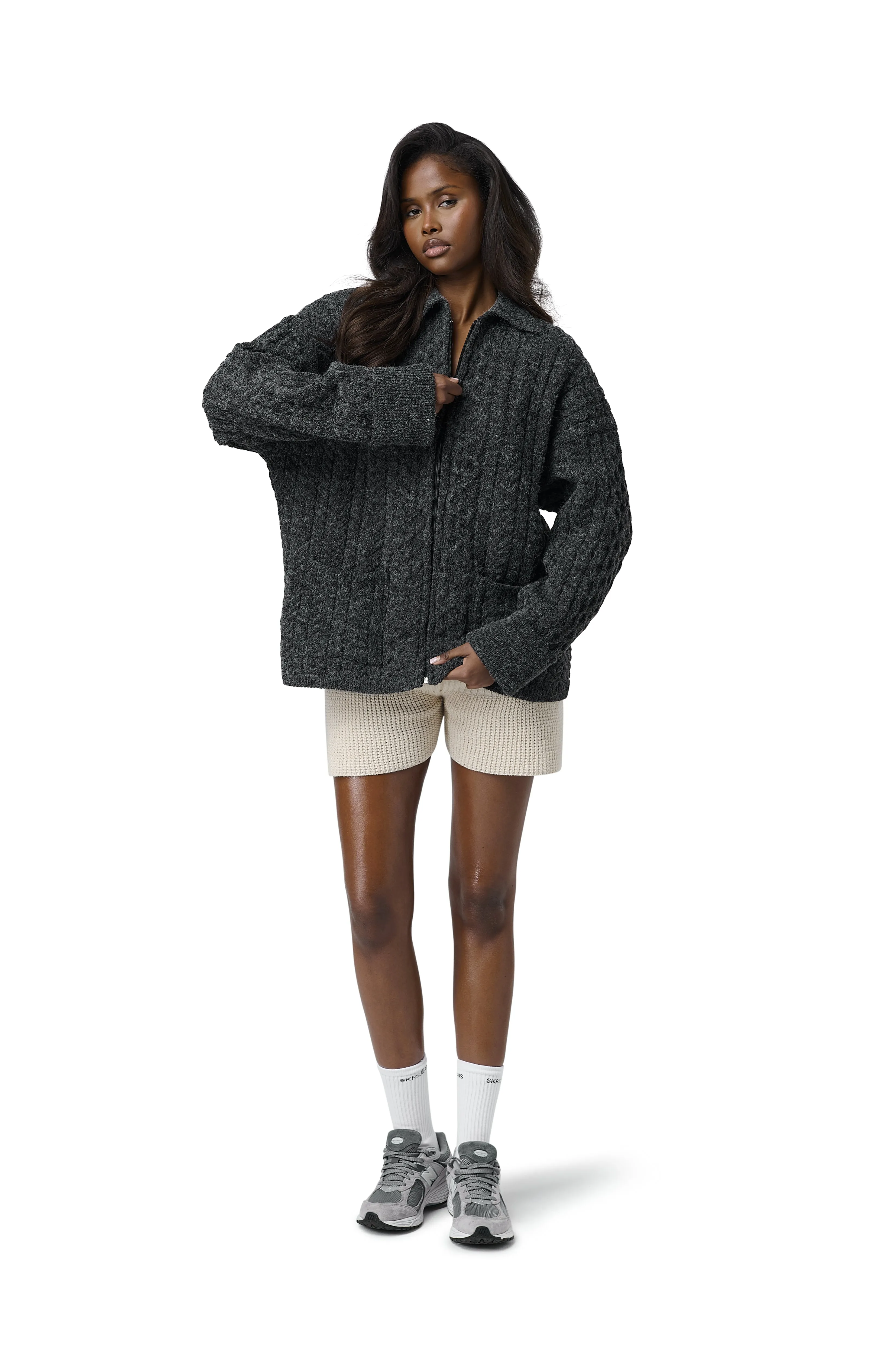 Barn Boxy Zip Knit Jacket Antibacterial Finish