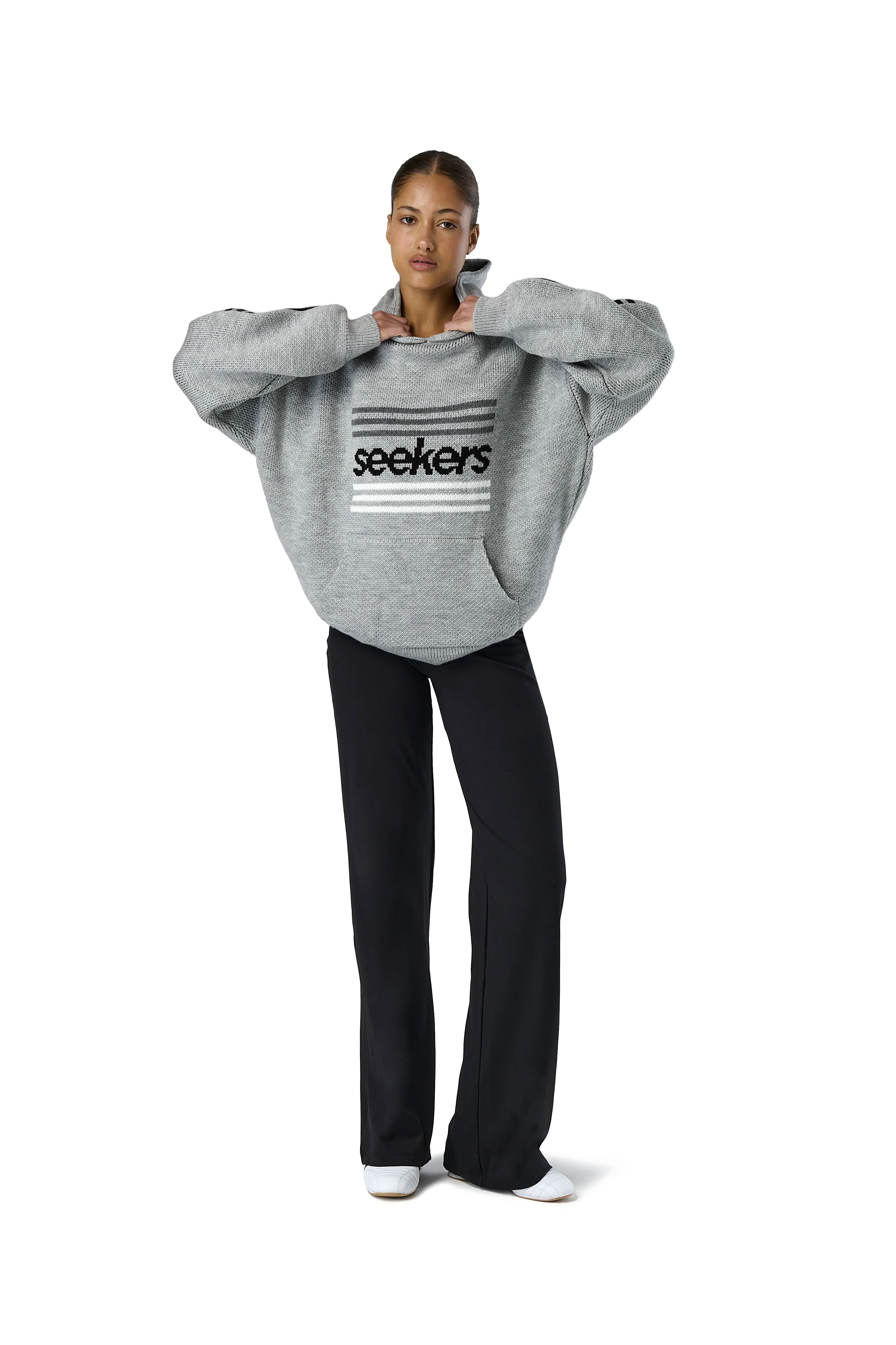 Warm Outfit Base Logo Knit Hoodie