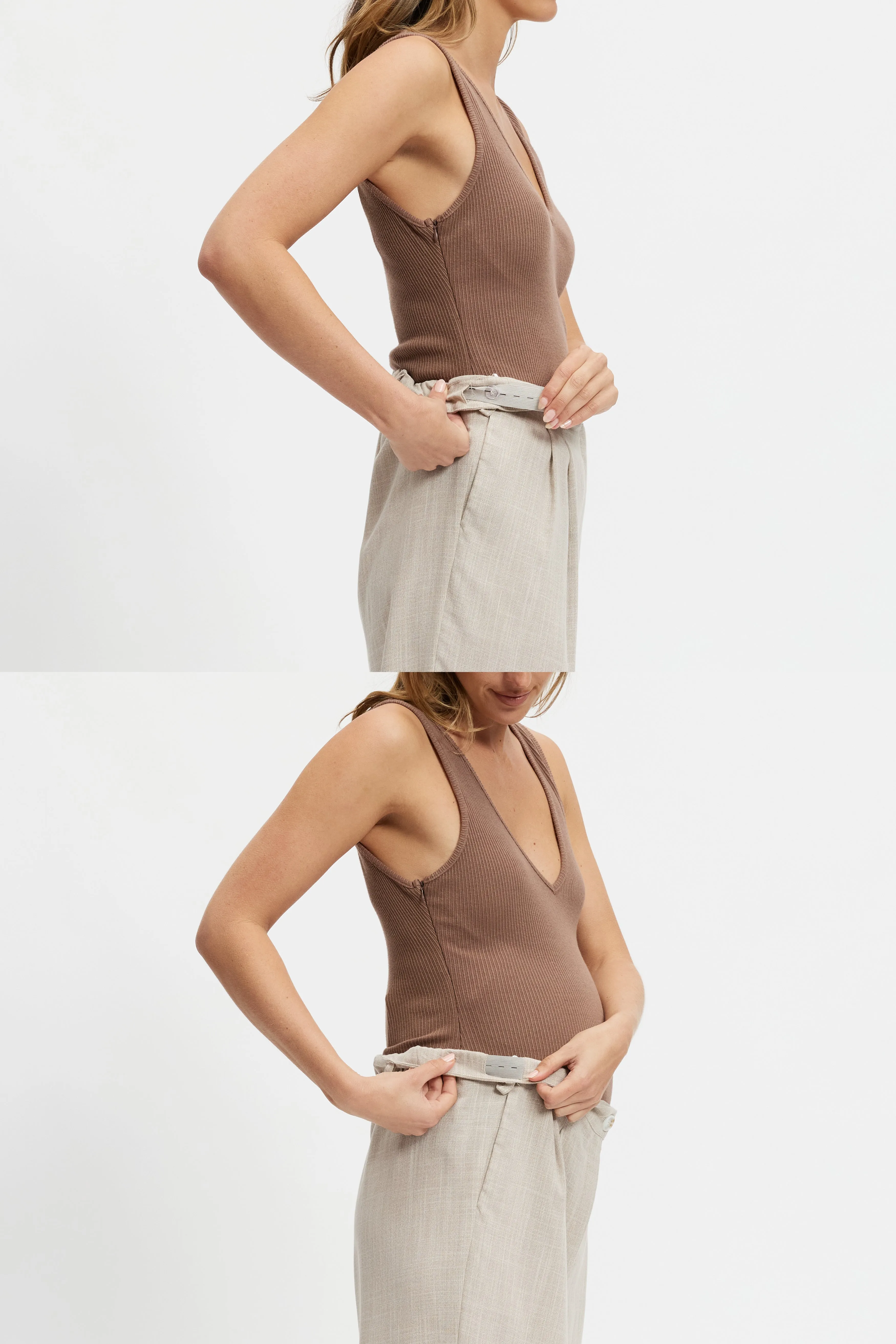 midi dress cross front Bailey Adjustable Wide-Leg Trouser - Natural