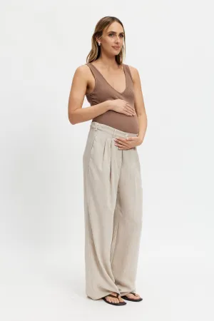 stretchy leggings Sleeveless Design Bailey Adjustable Wide-Leg Trouser - Natural