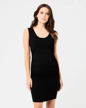 Sustainable Fabric discreet opening Sleeveless Nursing Tube Dress Black