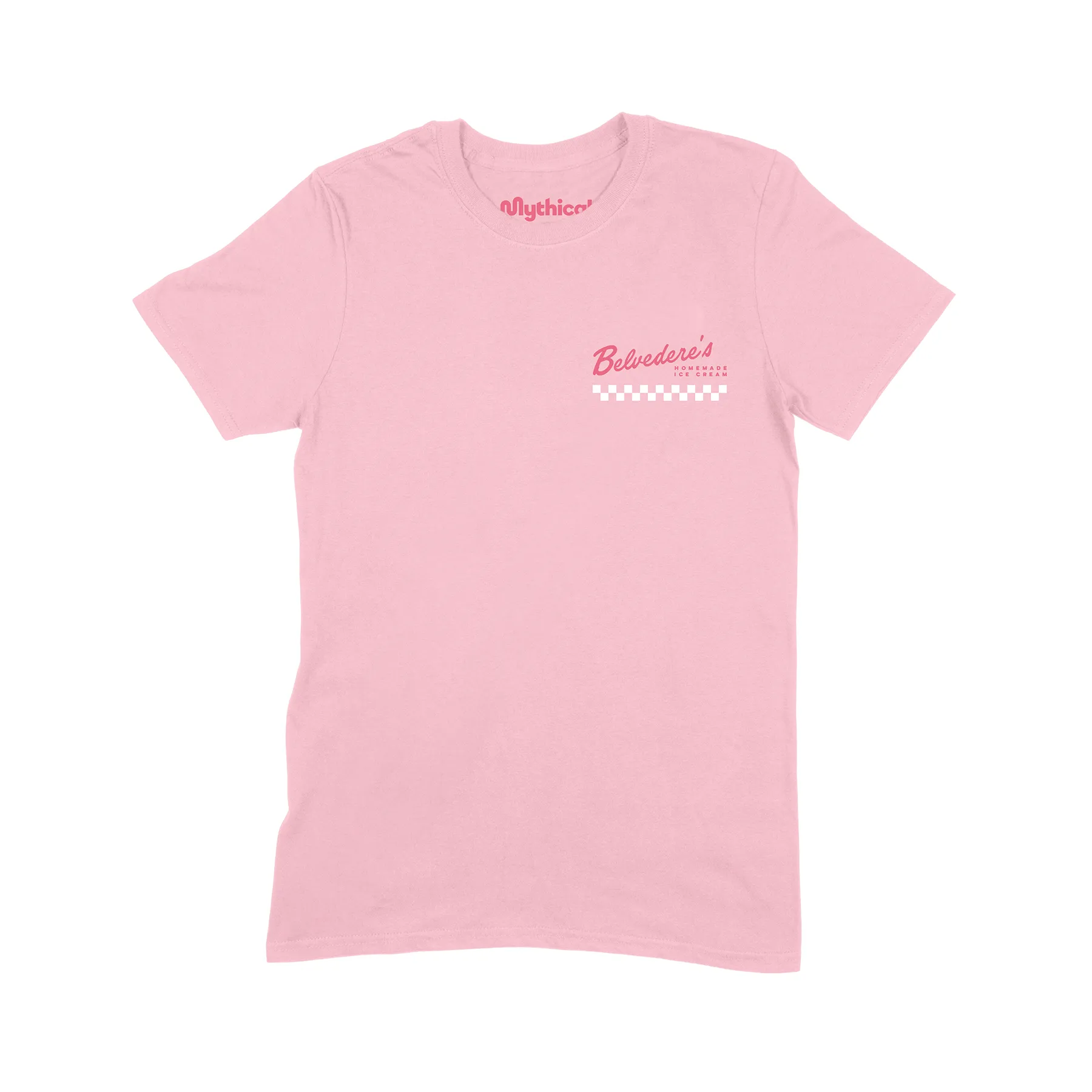 Comfy and Versatile Belvedere's Ice Cream Shop Tee (Strawberry)