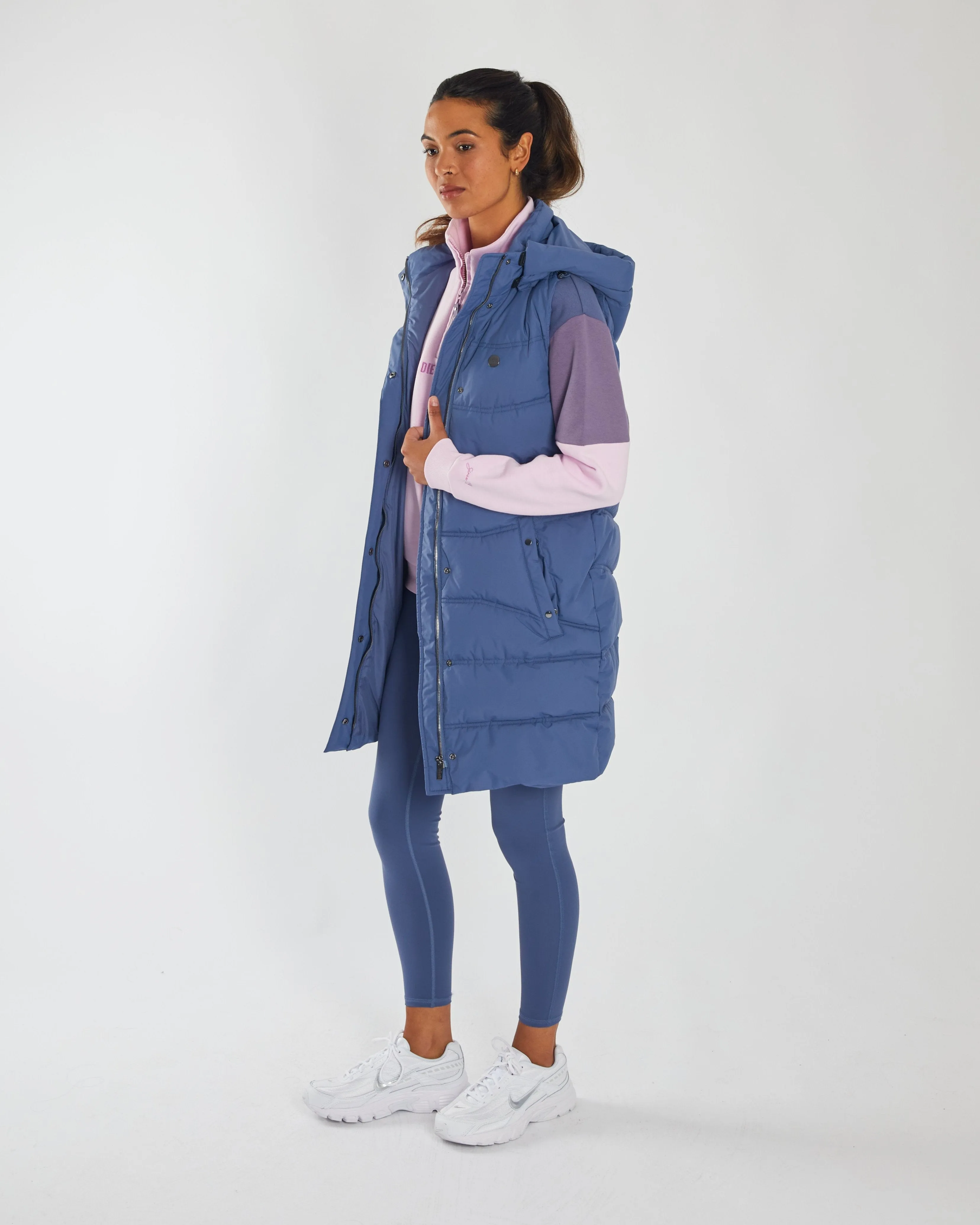 Crisp Detail Bena Gilet Warm Blue