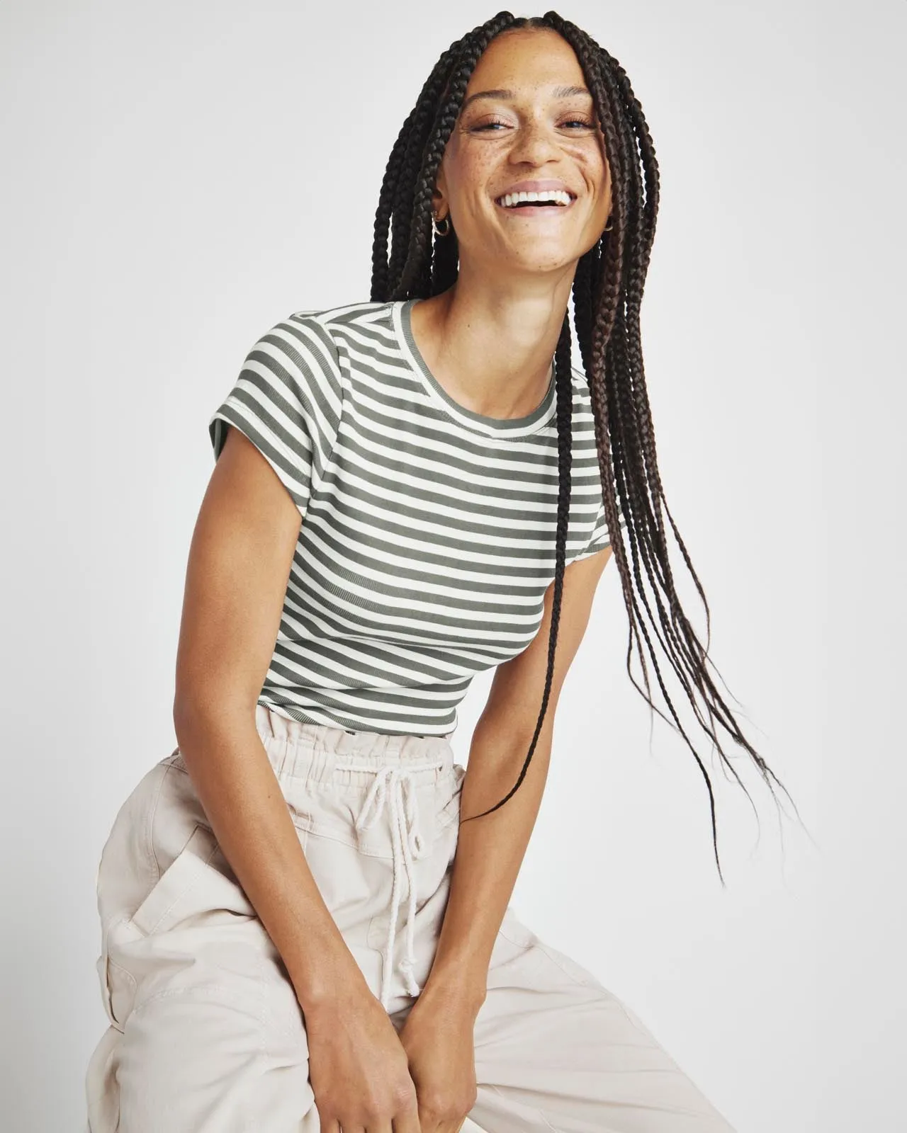 Relax Style Trend Benson Stripe Short Sleeve Crew Tee