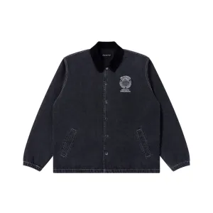 Soft Interior Brushing BIG BUSINESS FLAGSHIPS DENIM COACH JACKET BLACK