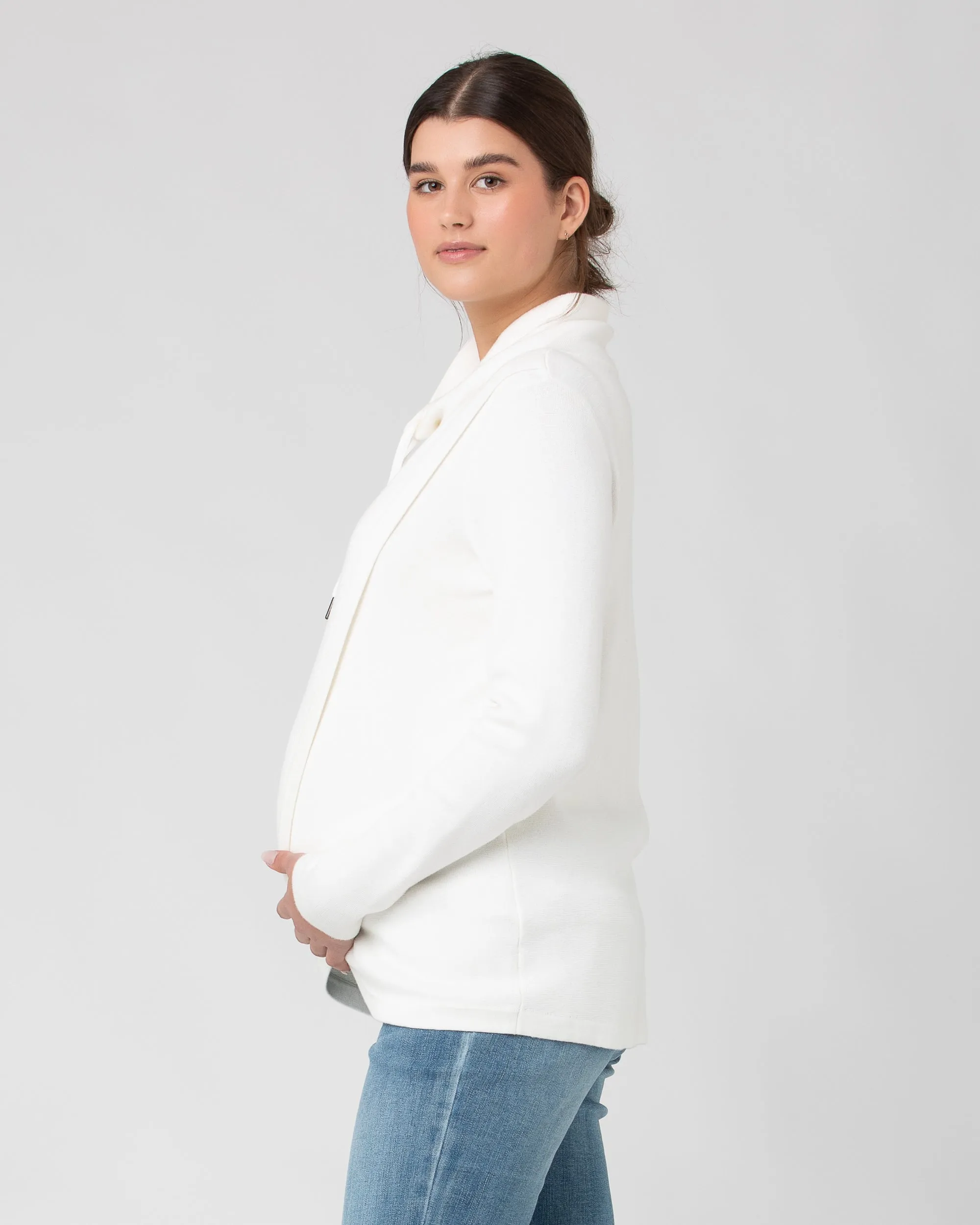 Cassie Cross Over Nursing Knit Off White Minimalist Style