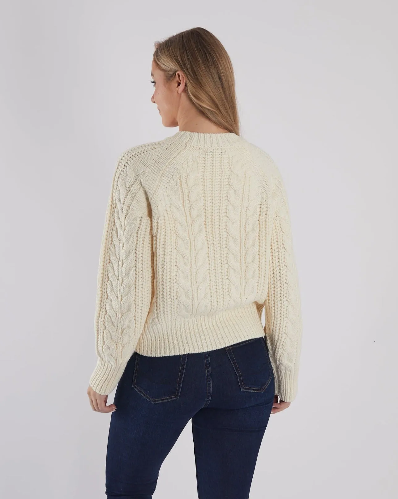 Tansy Knit Ivory Casual Layer Lightweight insulation