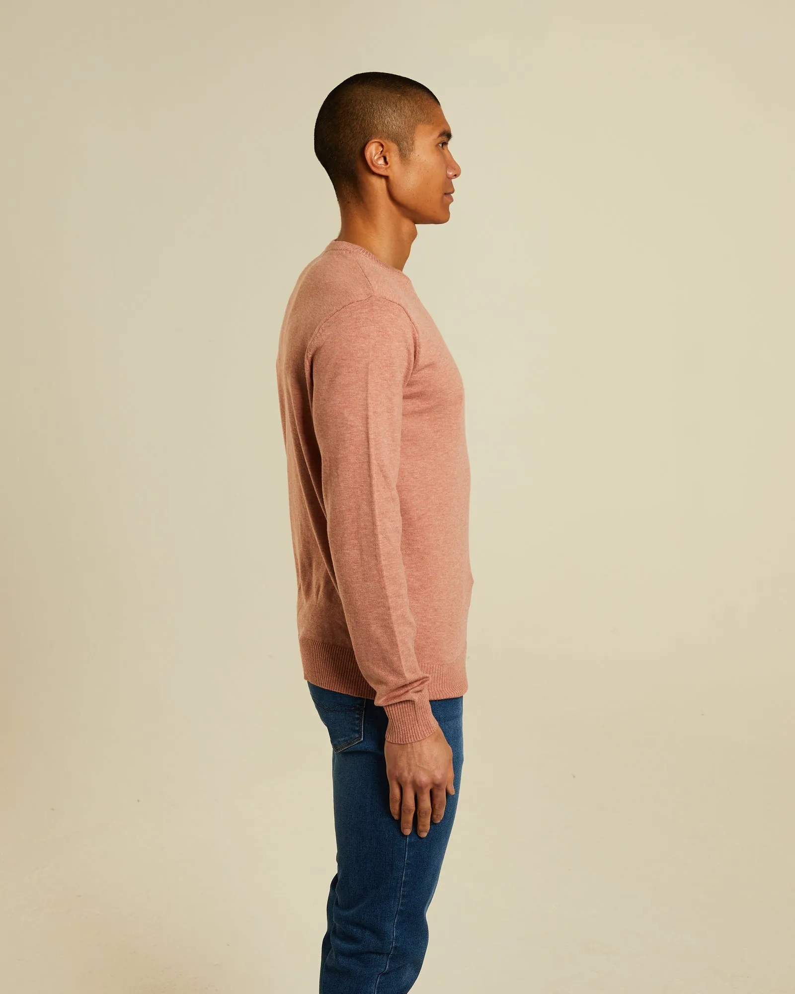 Dylan Round Neck Plaster Pink Neutral Tone Colorfast Guide Soft Stretch