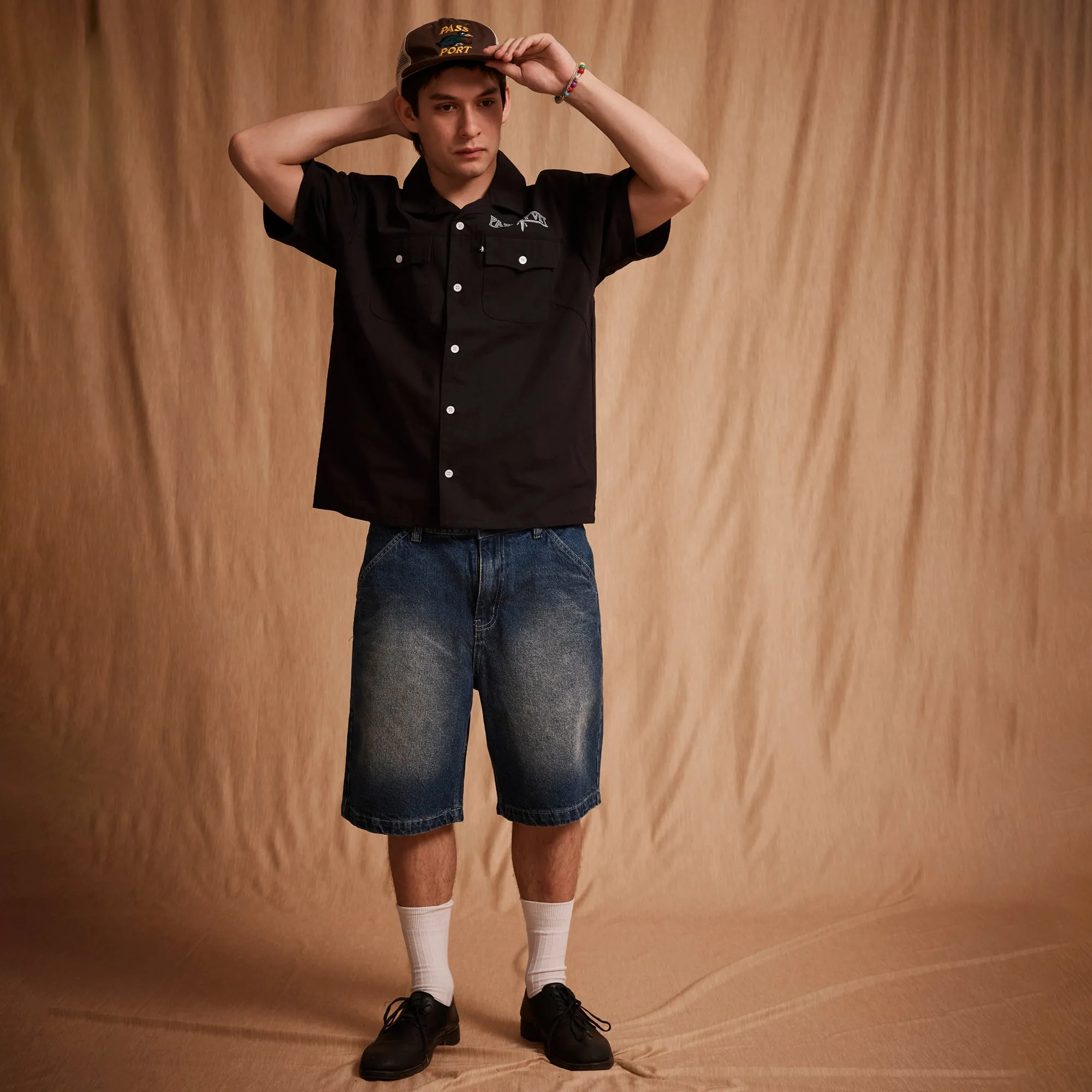 Pass~Port Screwed Casual Shirt - Steel Blue Classic Look