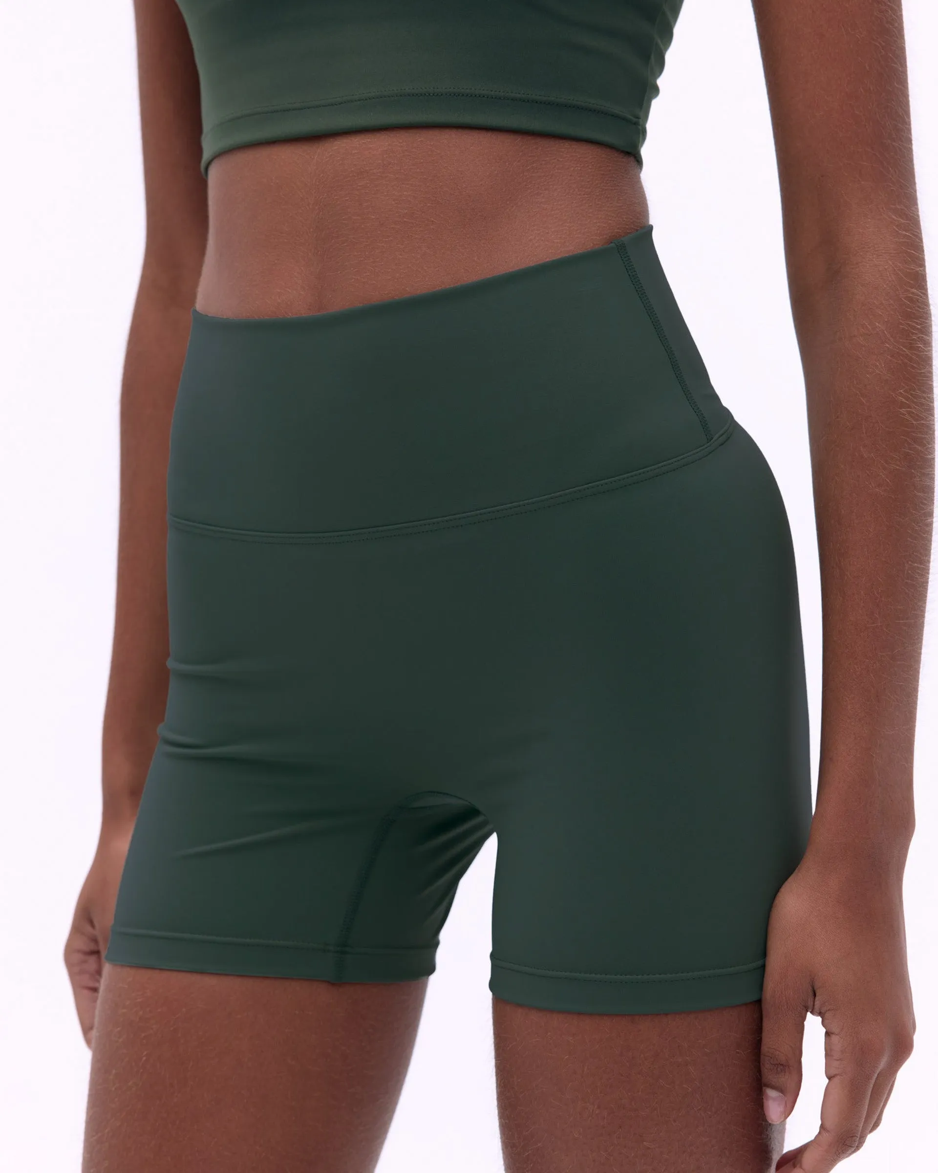 Slim Look Breezy Waist Ultimate Ultra Crop Shorts - Dark Olive