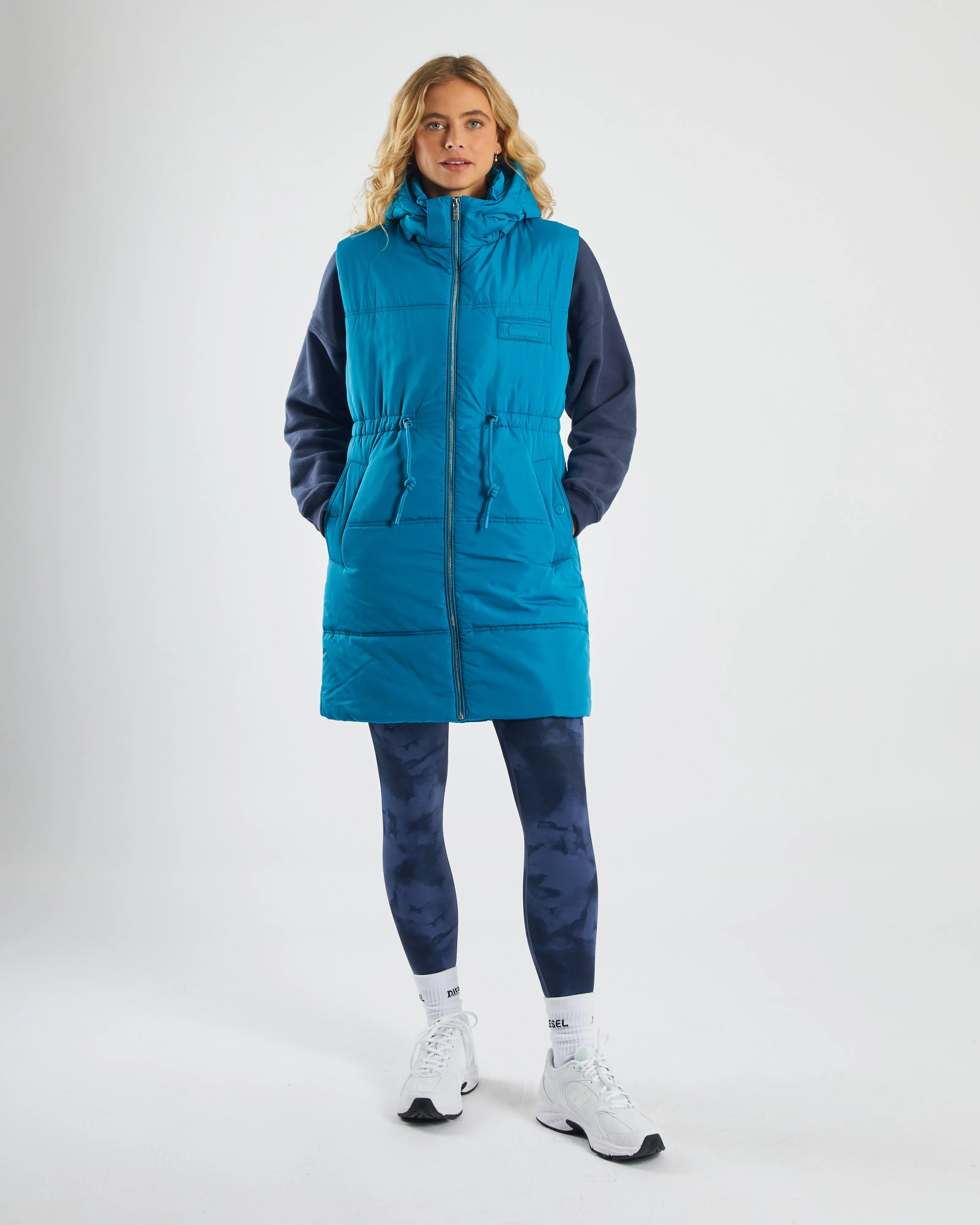 Brid Gilet Marine Teal Classic Ribbed Cuffs