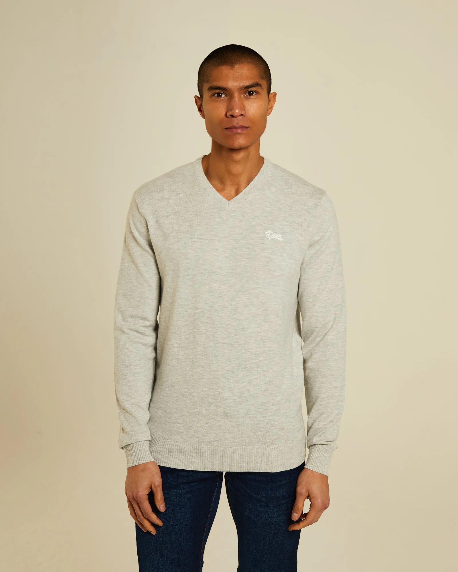 Tony V Neck Blizzard Marl Recycled Fiber Sweater Care Guide