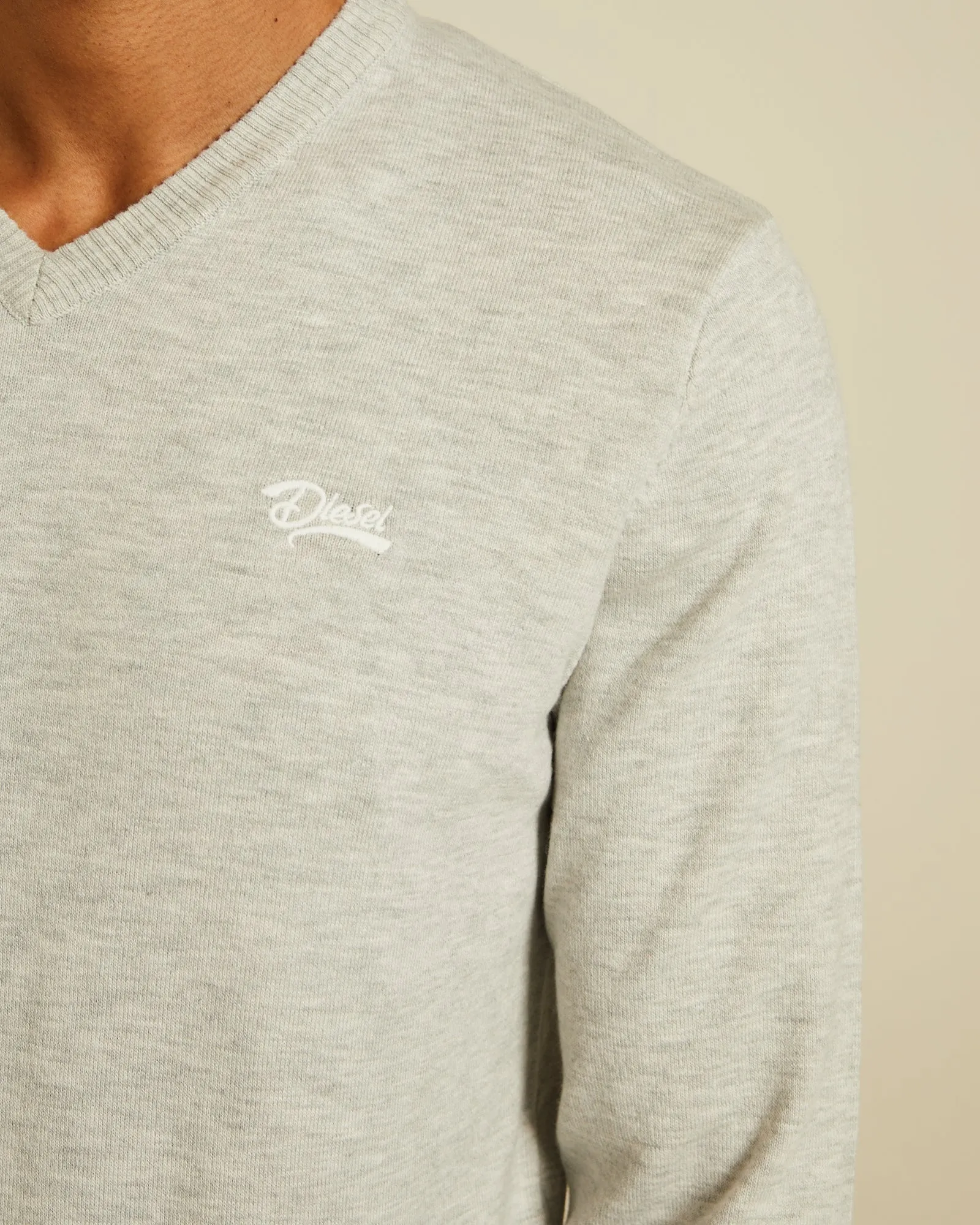 Tony V Neck Blizzard Marl Soft Stretch