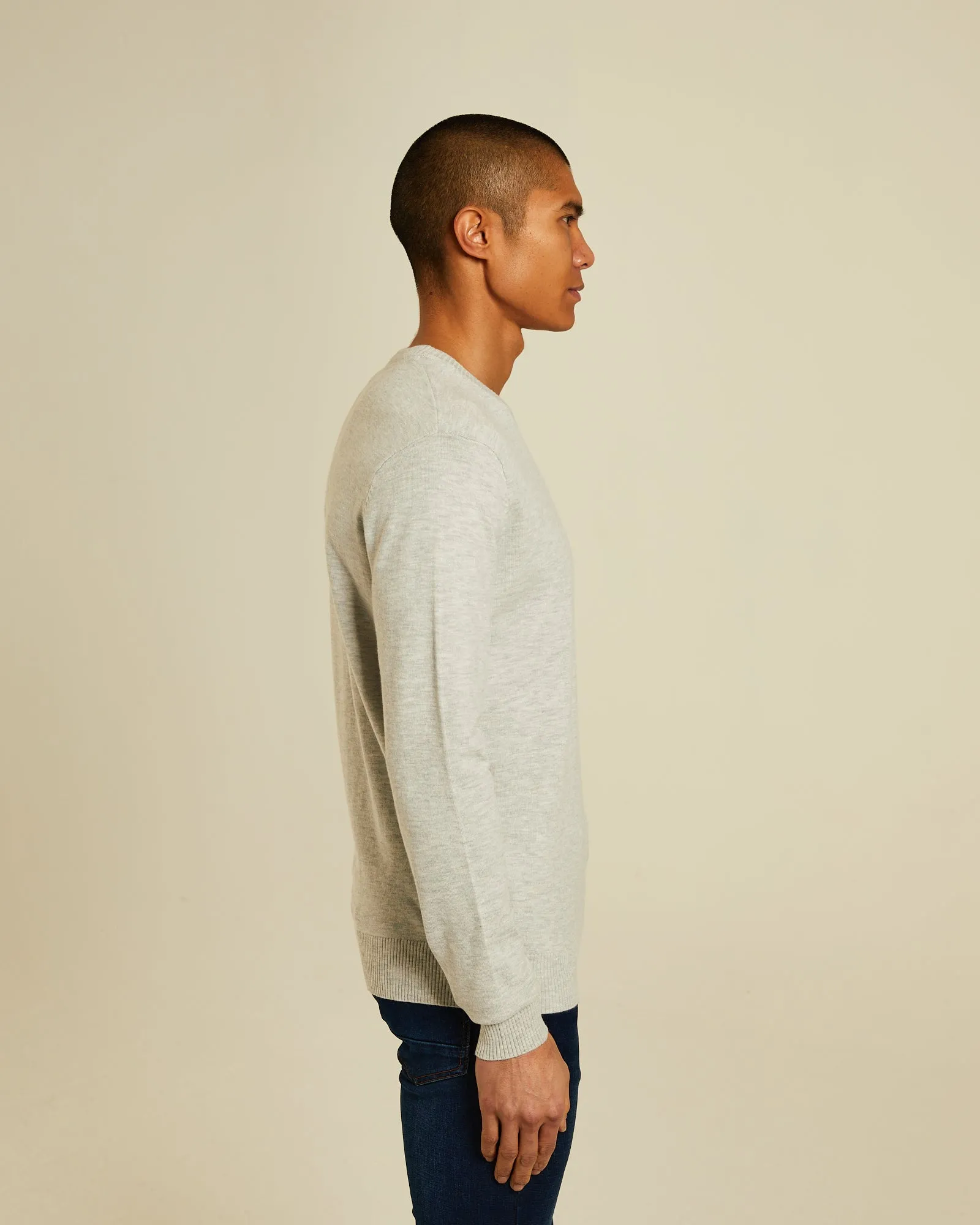 Tony V Neck Blizzard Marl Urban Look Seasonal Comforted