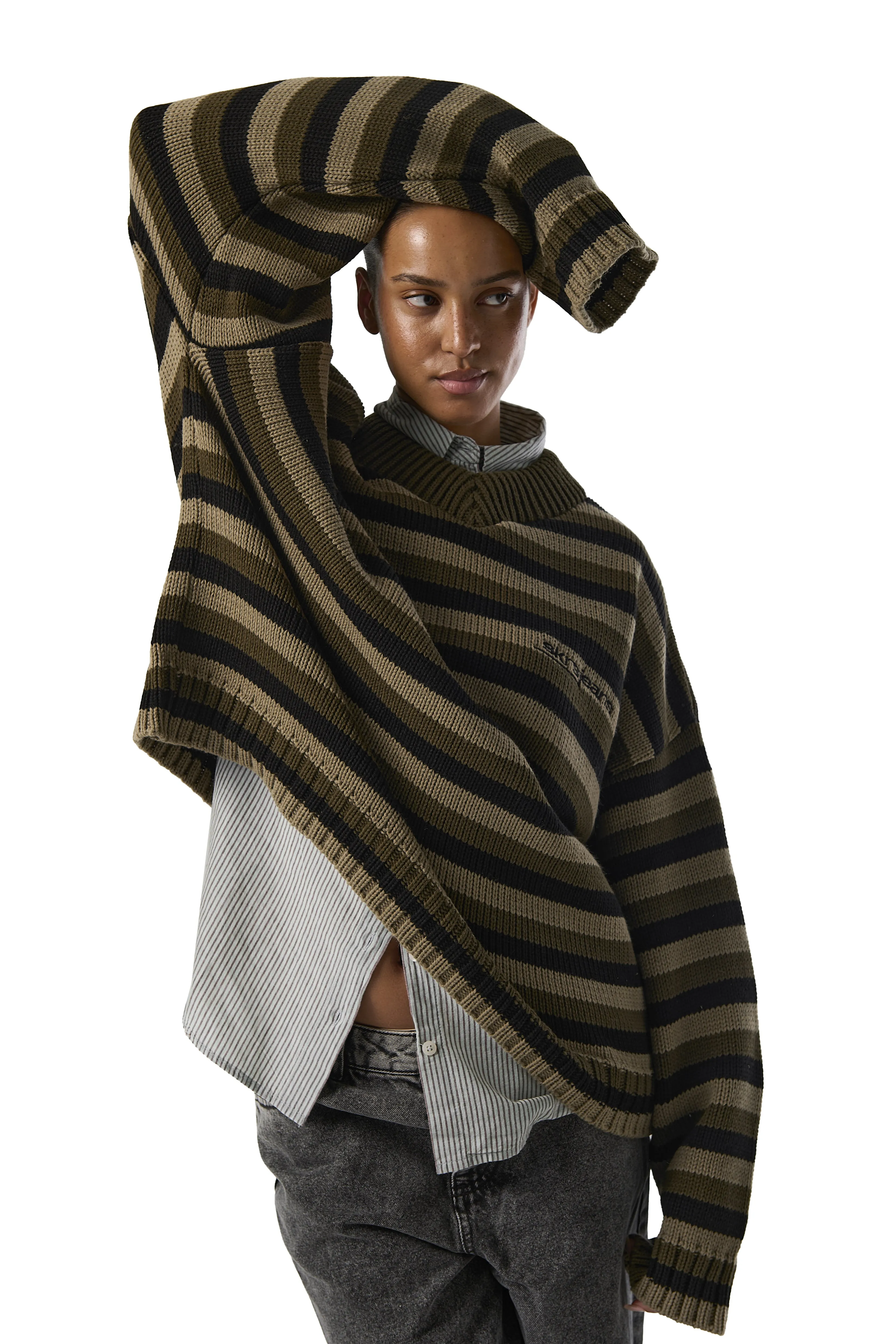 Bud Stripe Knit Sweater LowCarbon Footprint Textile Essential Layer