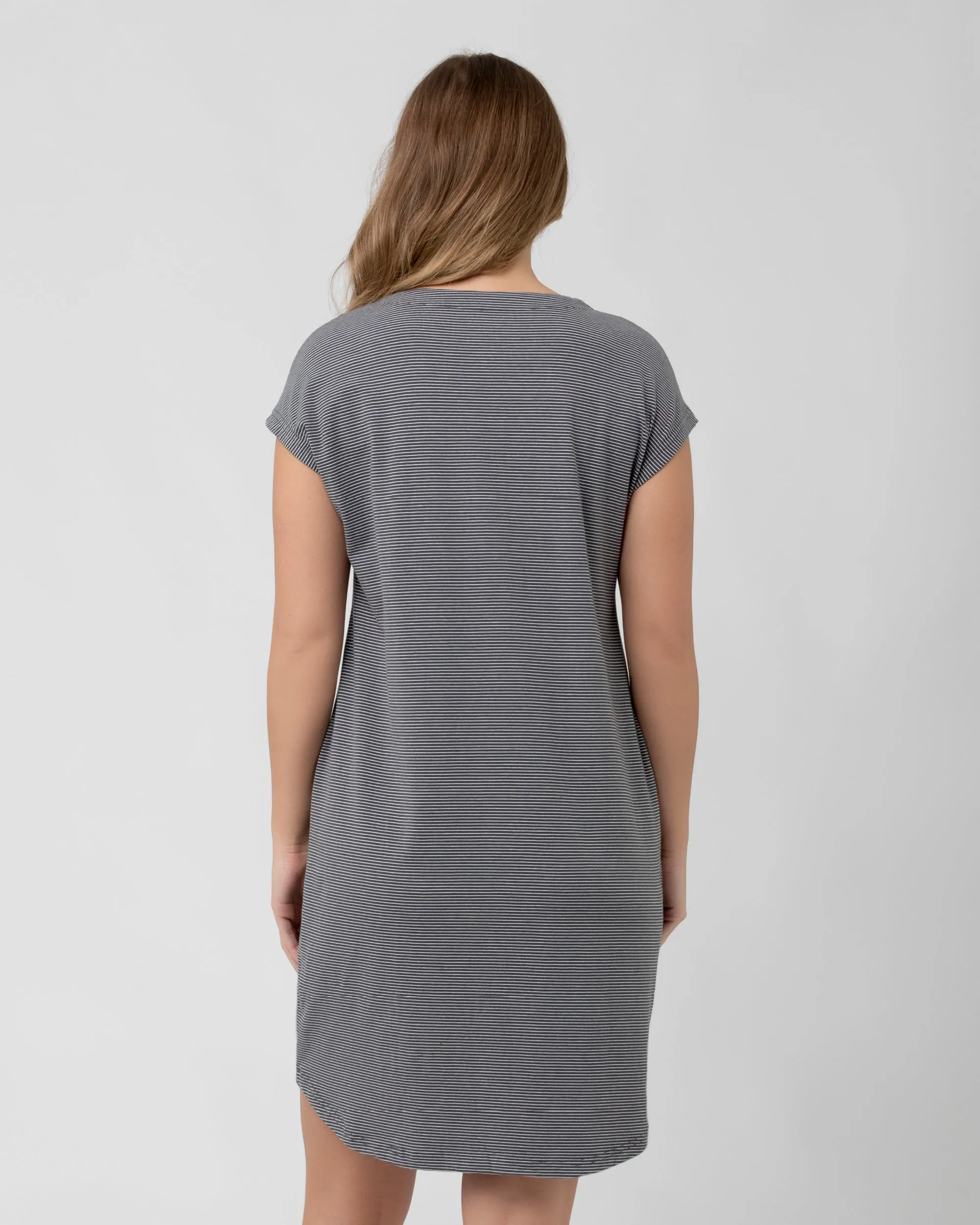 Blake Organic Short Sleeve Nightie Gunship / White hospital friendly Chemical free