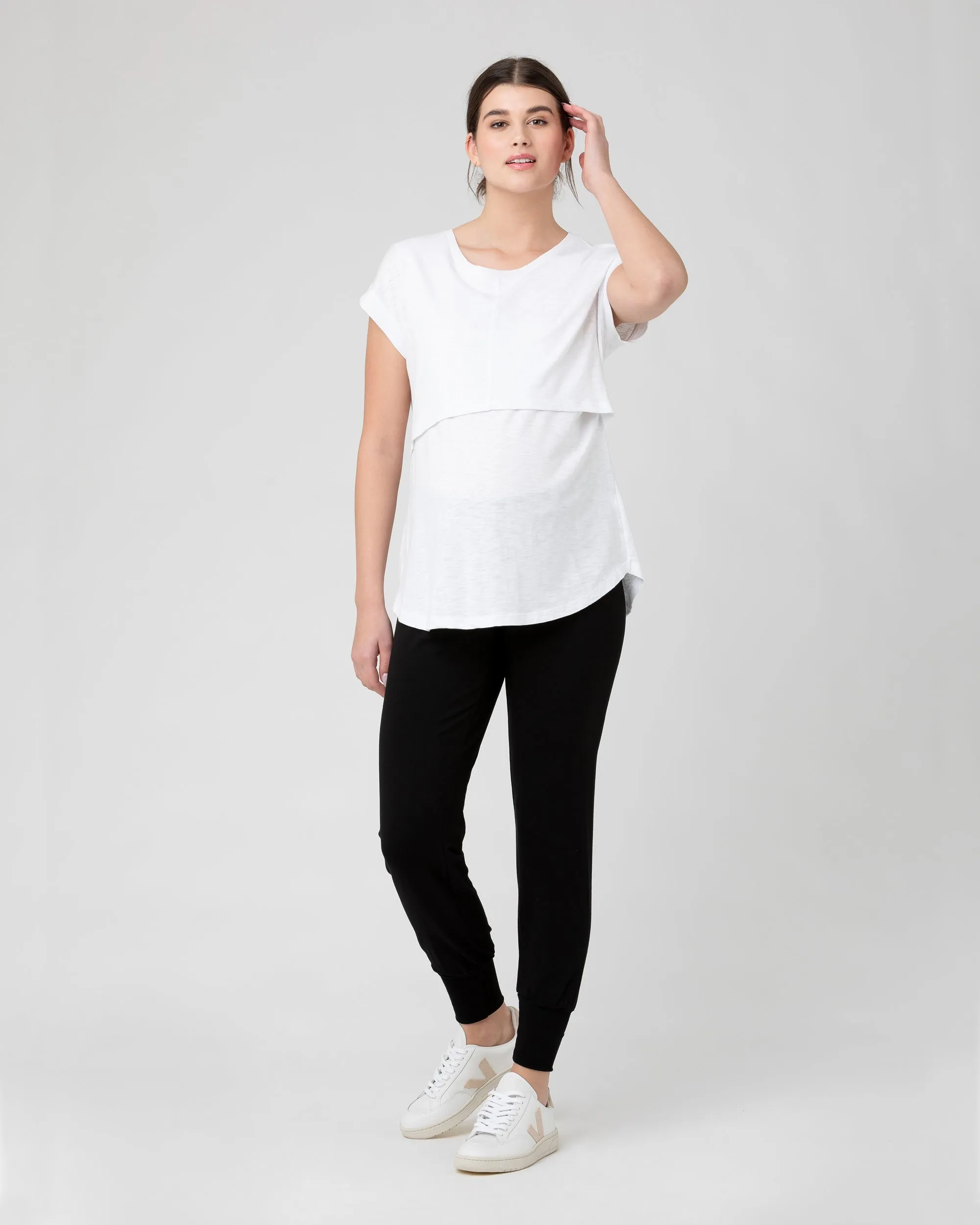 postpartum belt Richie Nursing Tee White