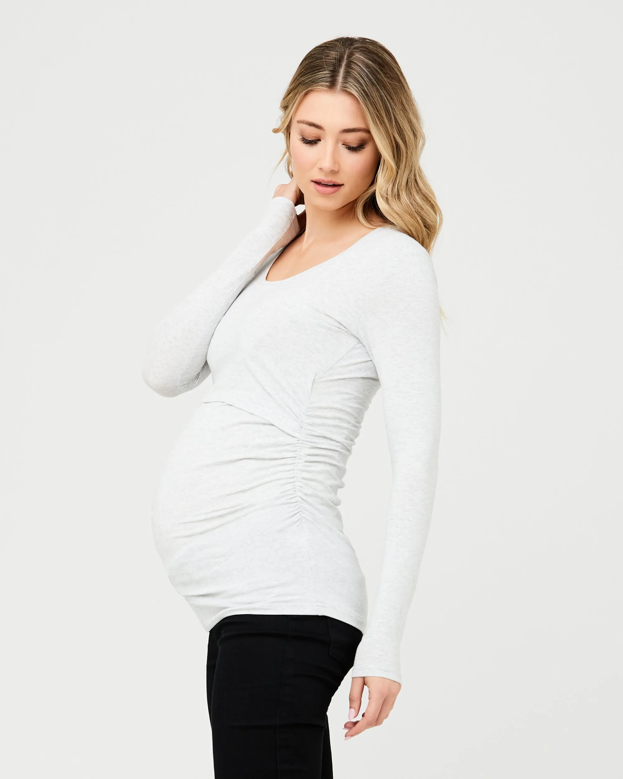 Flared hem Organic Nursing Top Silver Marle