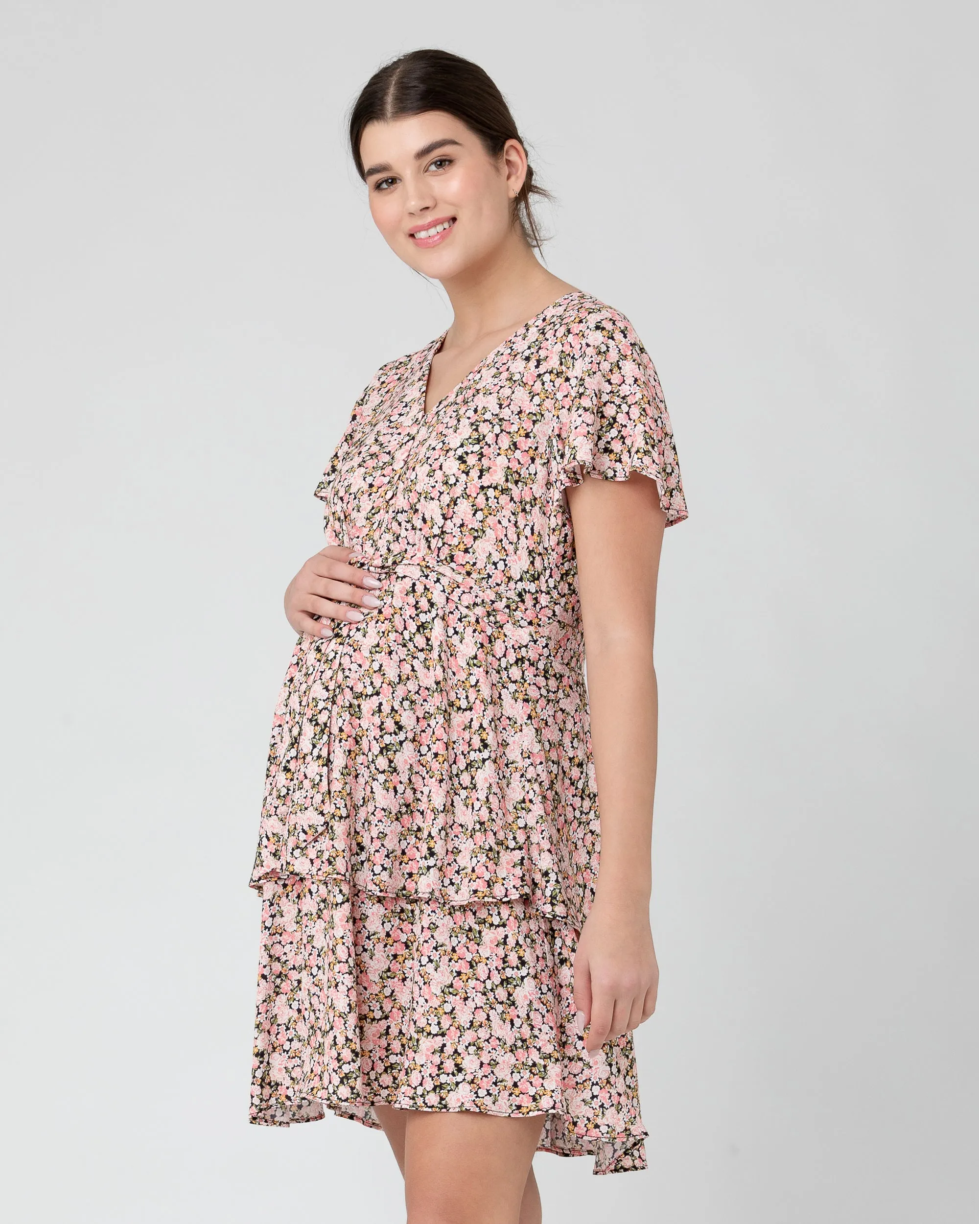 Sophia Layered Dress  Black spring maternity