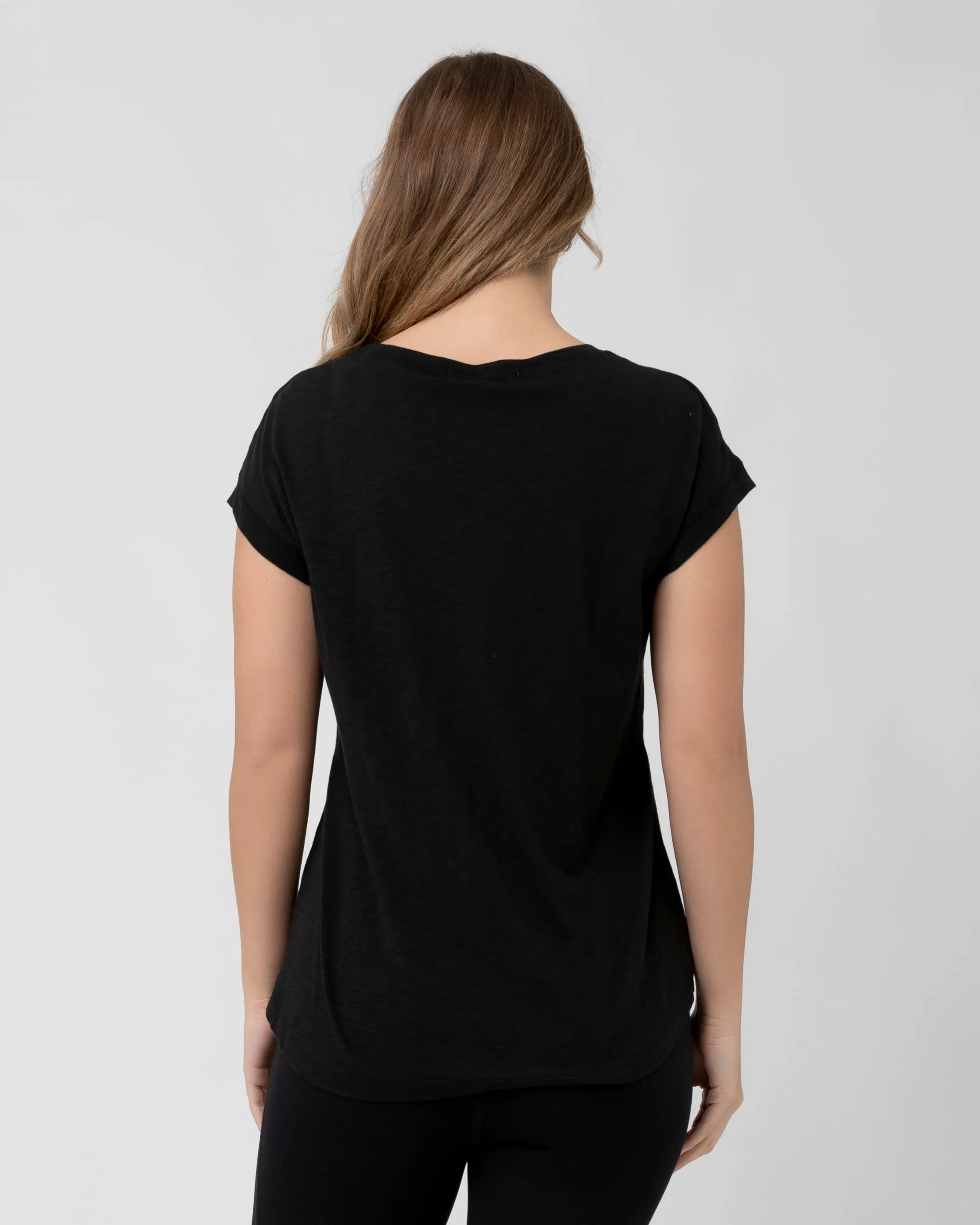 Richie Nursing Tee Black Wrap skirt