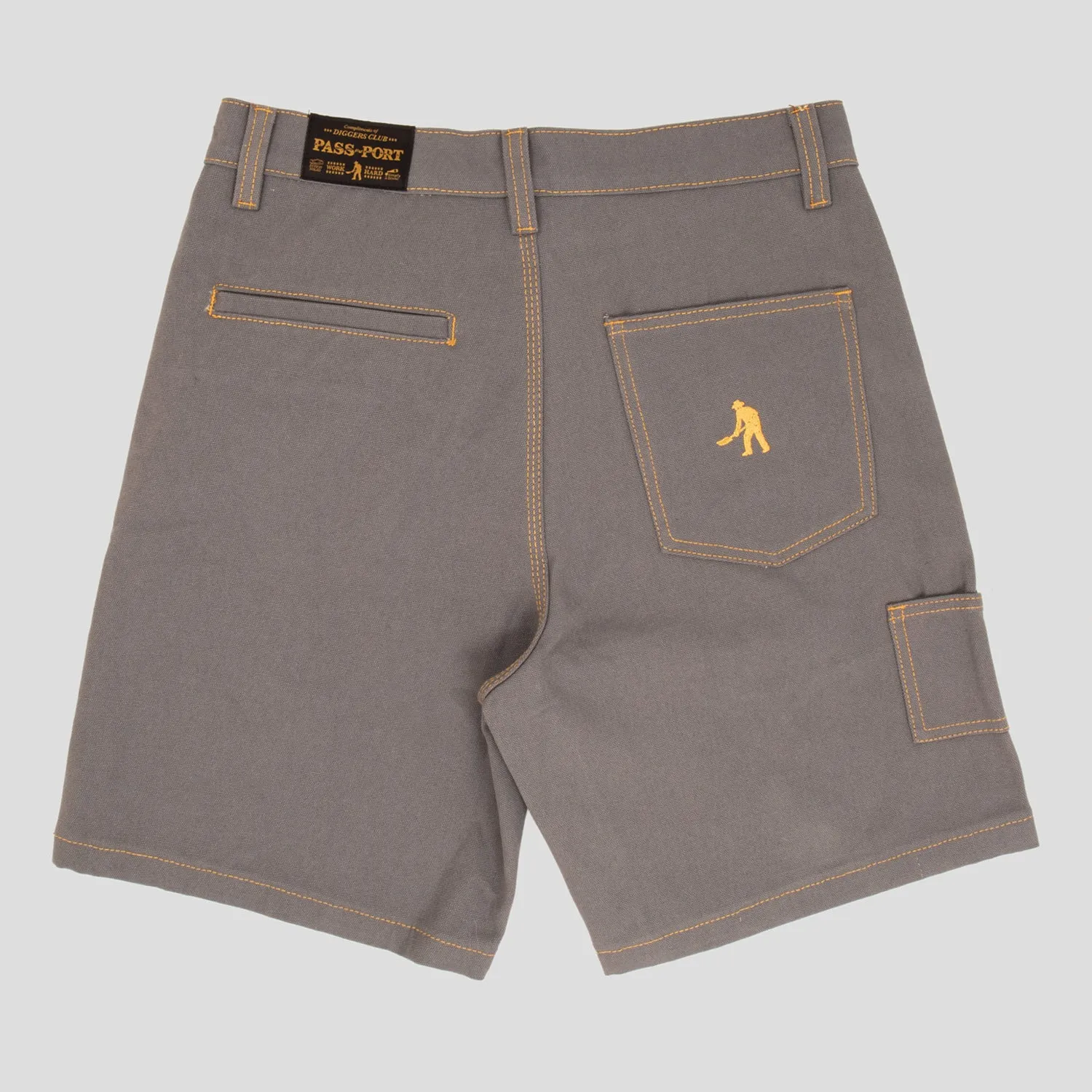 PASS~PORT "DIGGERS CLUB" SHORTS ASH - CONTRAST STITCH City Shorts silk blend