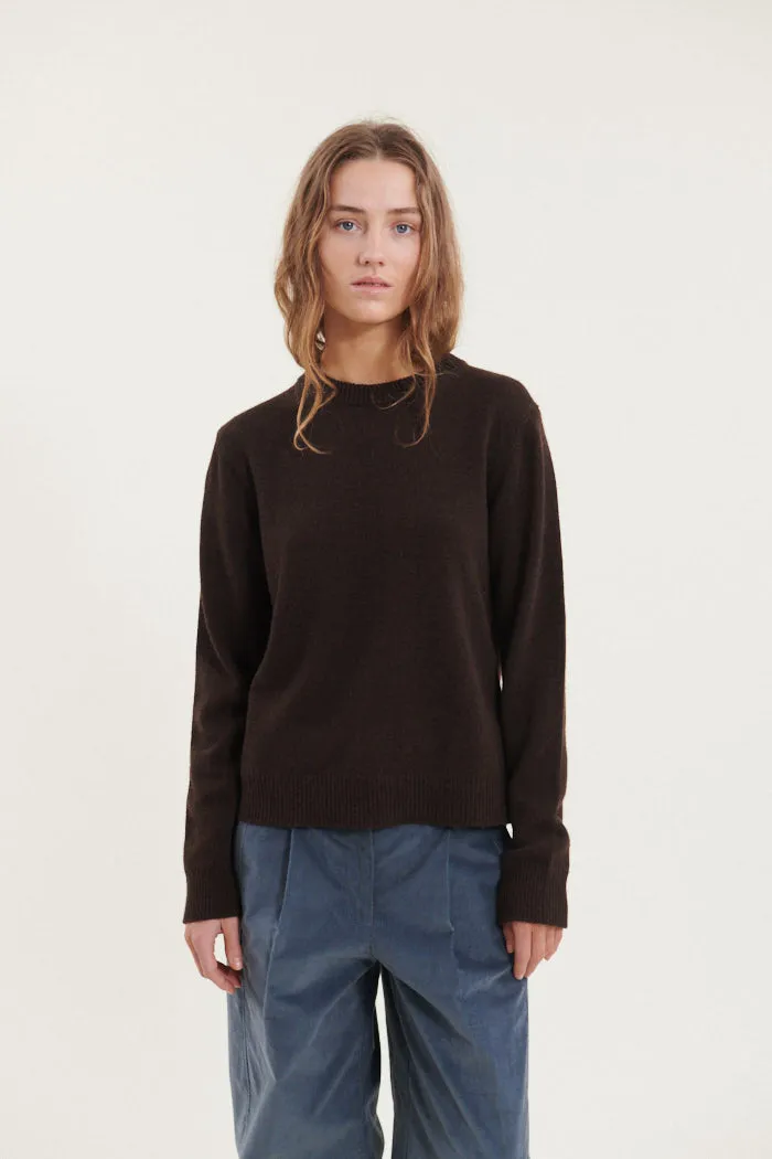 Flatlock stitching Layering Piece Cady O-Neck - Chocolate torte