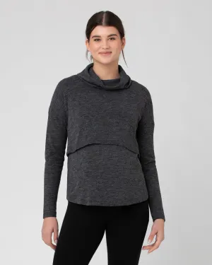 Cameron Roll Neck Nursing Top  Dark Charcoal Flexible Fit
