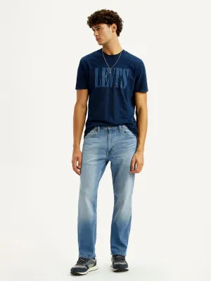 fade resistant color Smart Design Men's 505 Light Blue Straight Fit Mid Rise Jeans