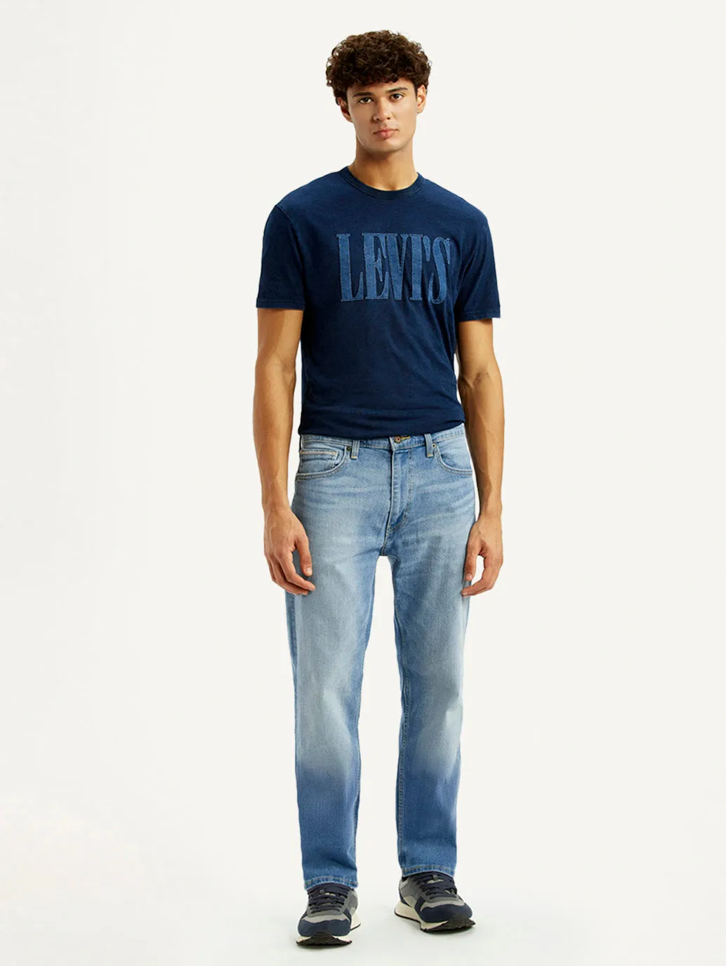 Go-to Wear Men's 505 Light Blue Straight Fit Mid Rise Jeans