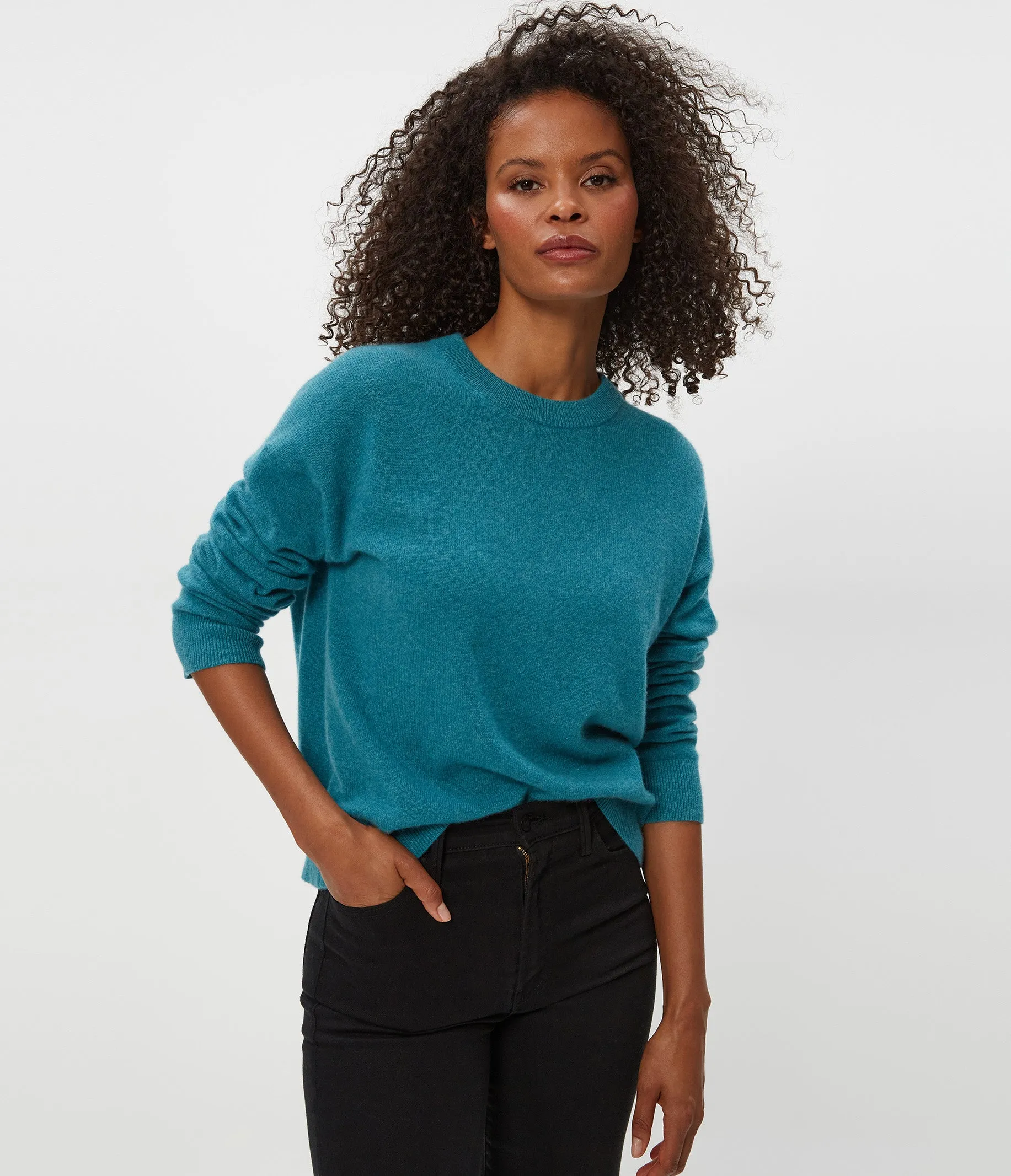 Celeste Crewneck Cashmere Sweater Loopwheel Construction