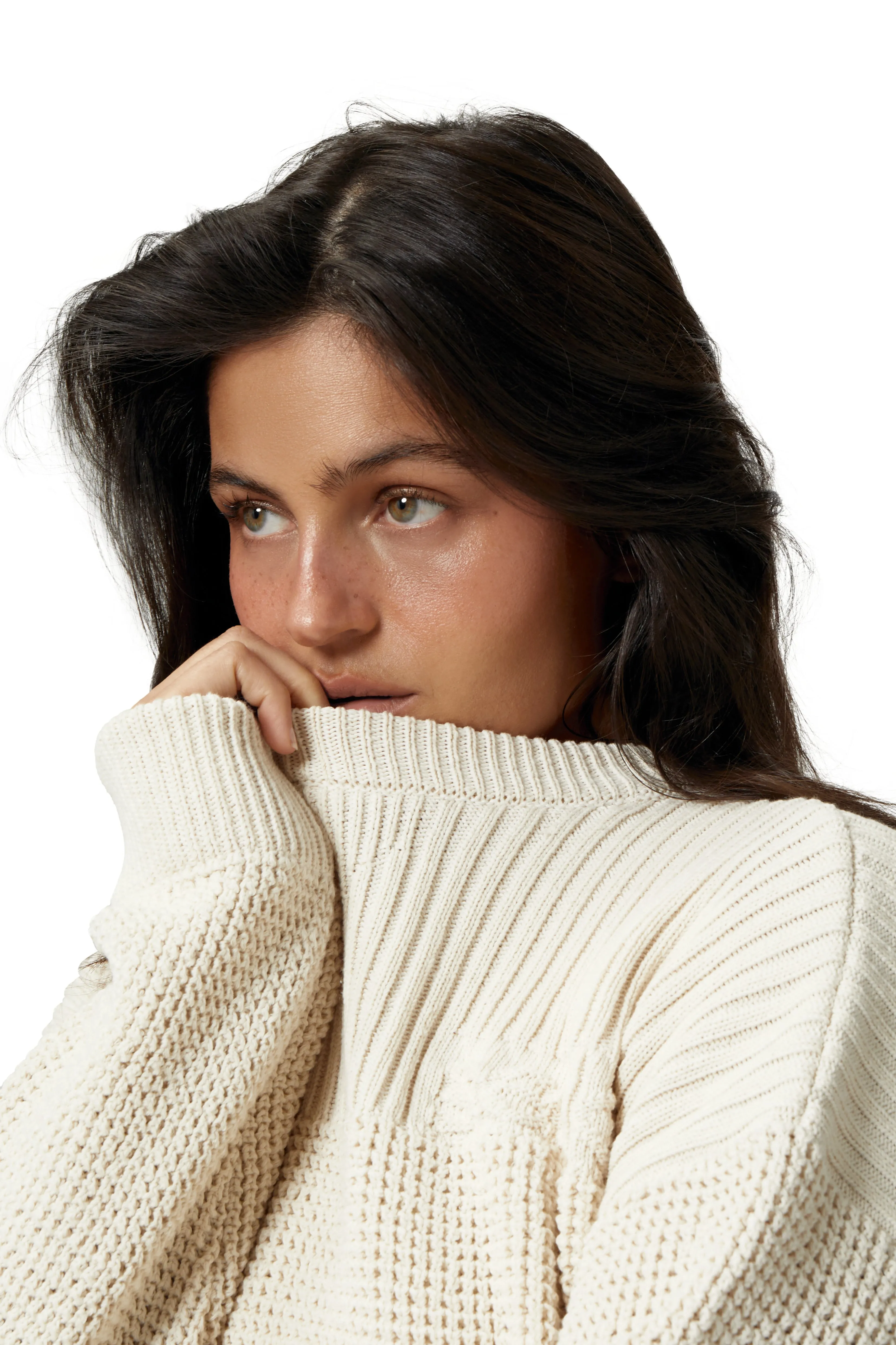 Walter Waffle Knit Sweater Lounge Outfit Zero Waste Knitting