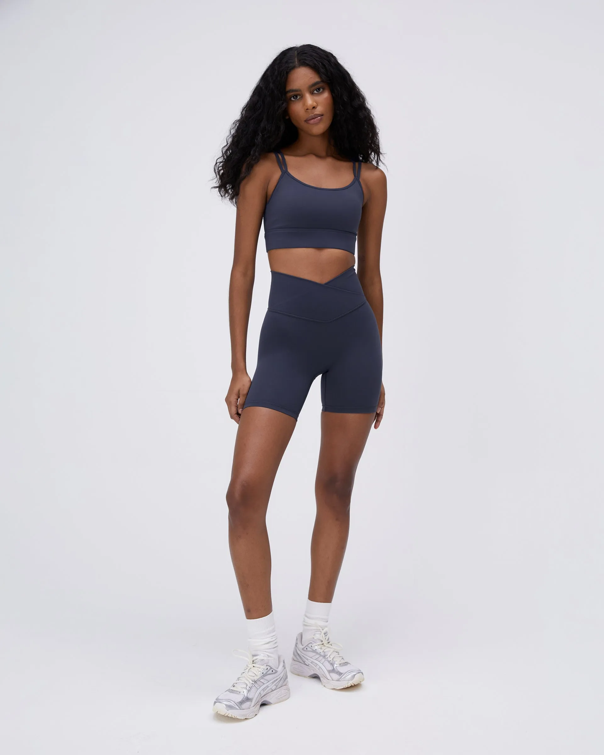Chill Style Fit Flex Ultimate Wrap Over Crop Shorts - Midnight Blue
