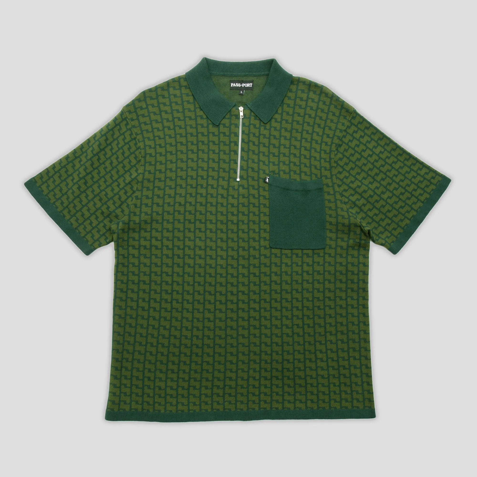 Breathable Material Pass~Port Drain Knit Polo - Forest Green