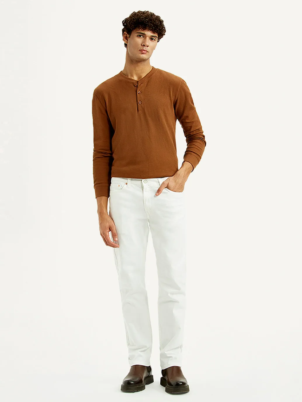 Men's 511 White Slim Fit Mid Rise Jeans Any Occasion